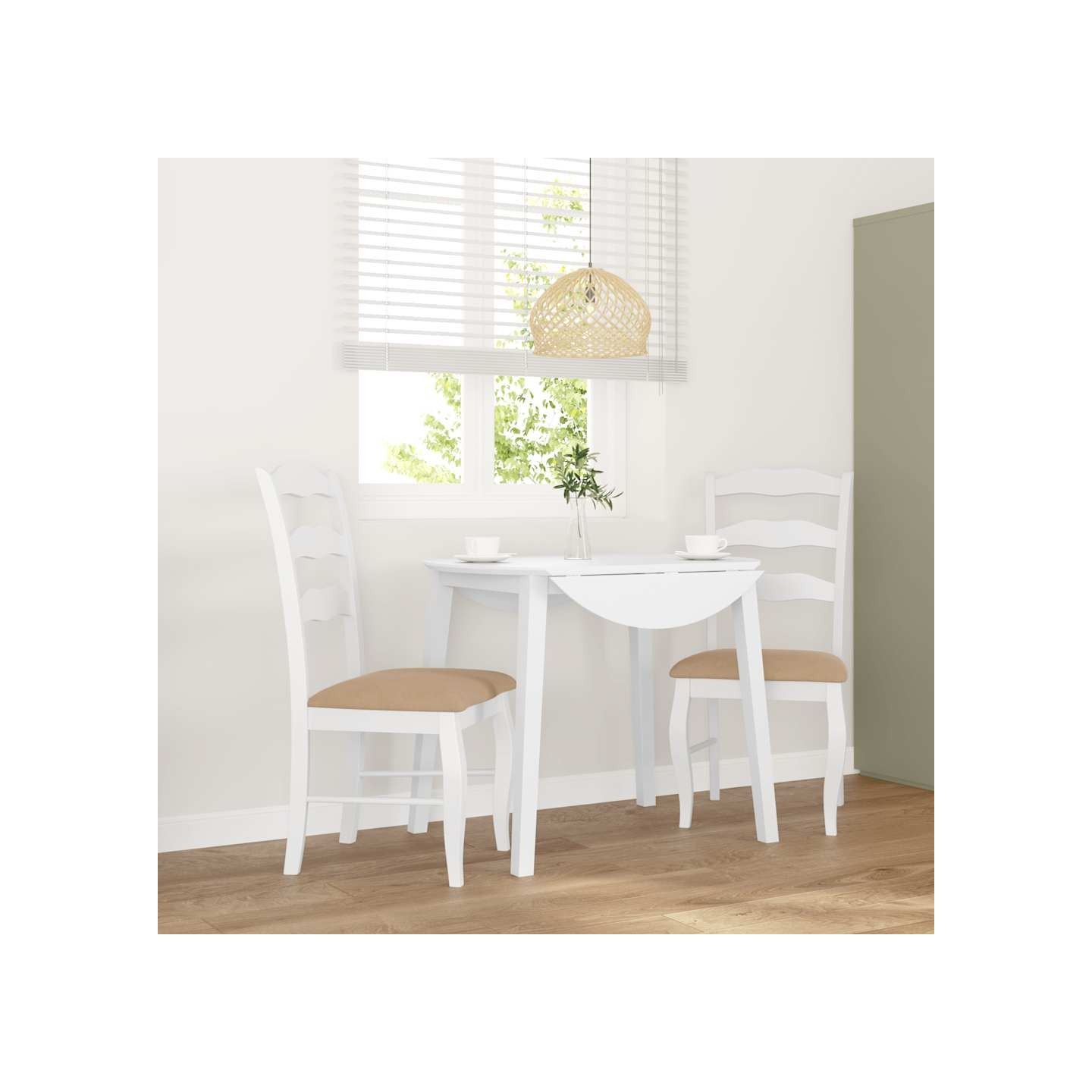 Chaises de salle à manger avec coussins 2 pcs blanc