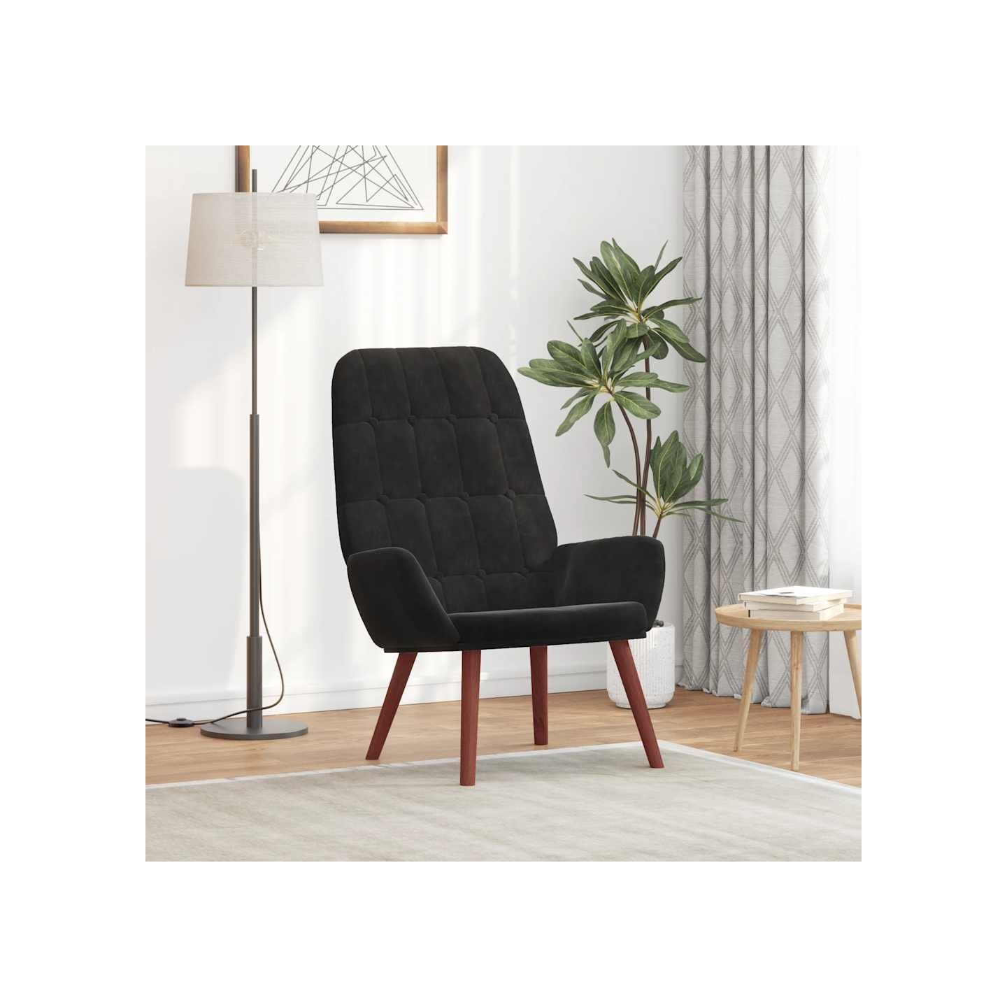 Fauteuil relaxant velours noir