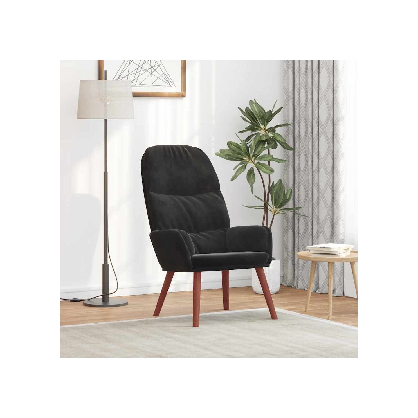 Fauteuil relaxant velours noir