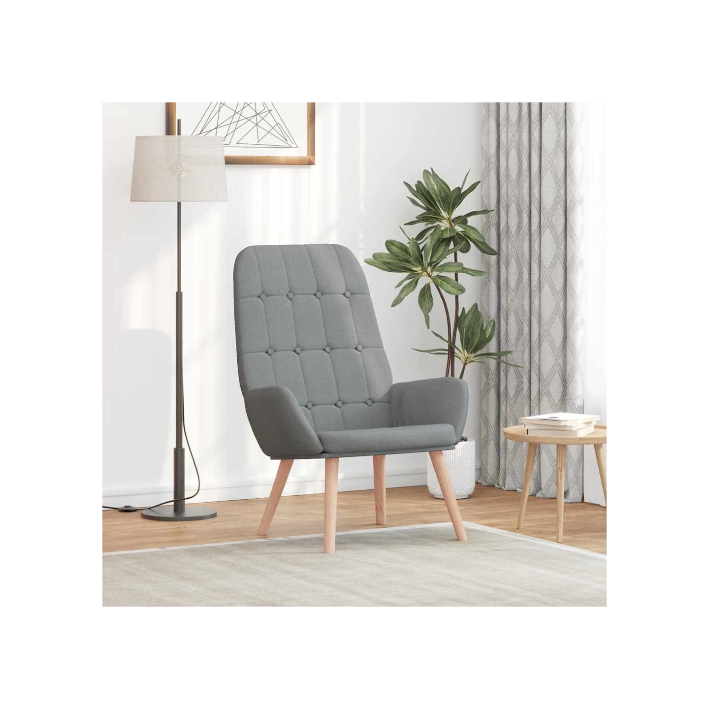 Fauteuil relax en tissu gris clair