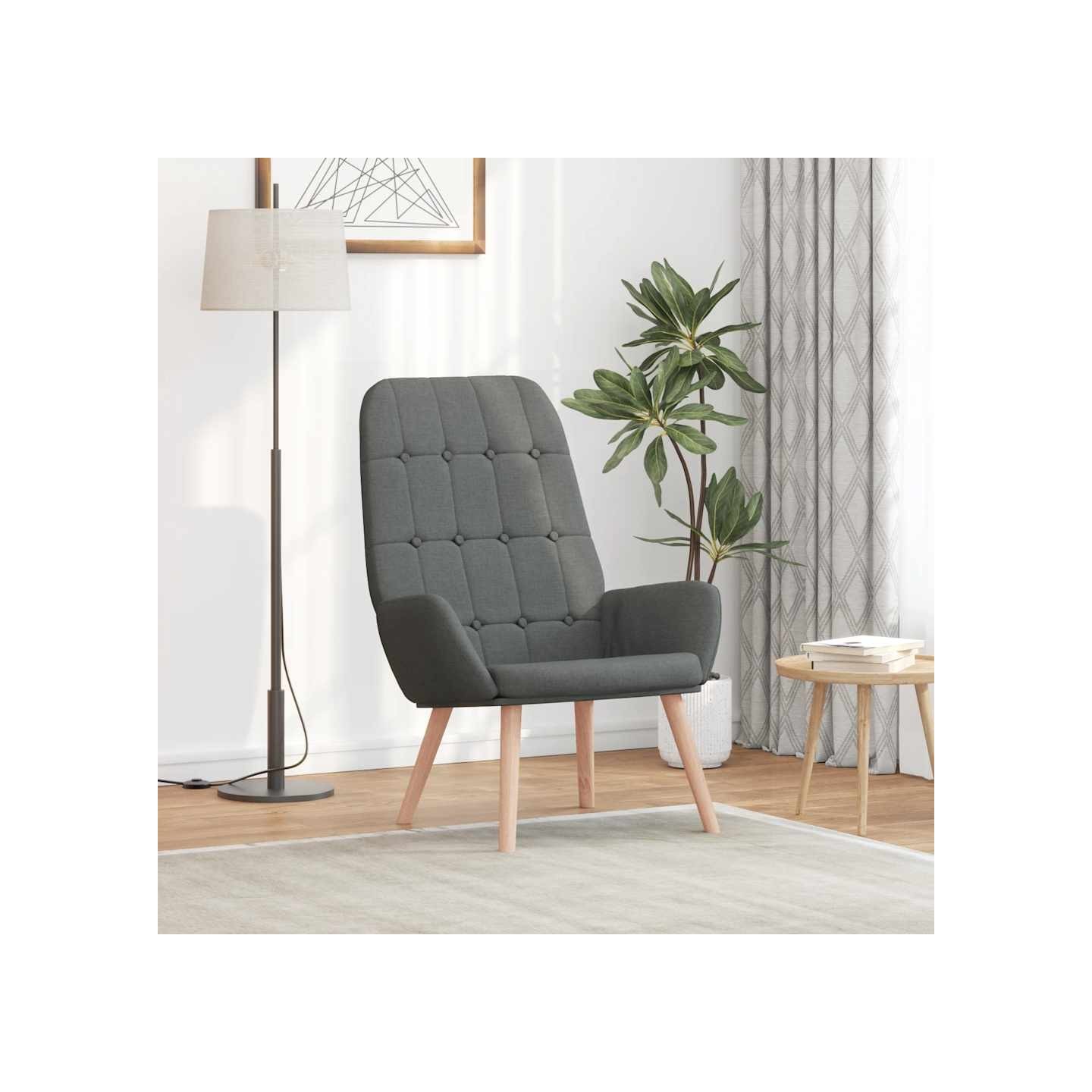 Fauteuil relaxant en tissu gris foncé