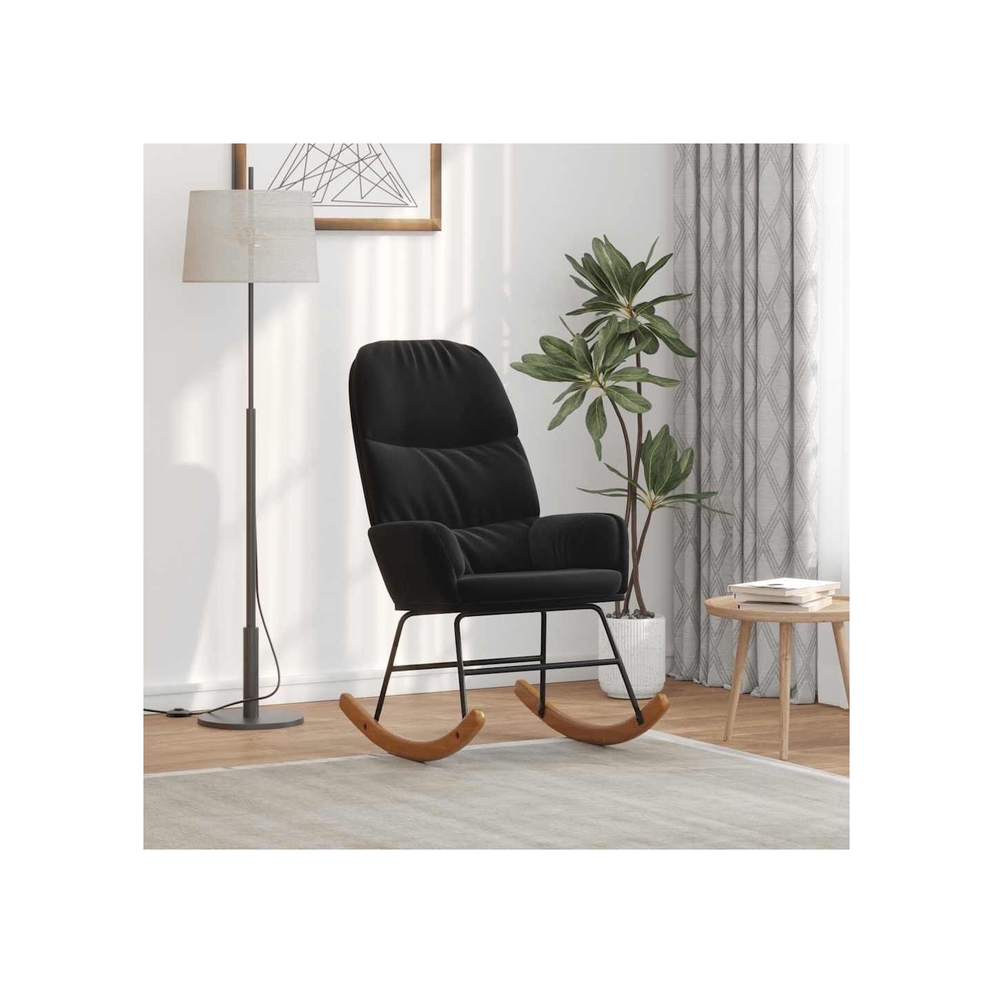 Fauteuil à bascule velours noir