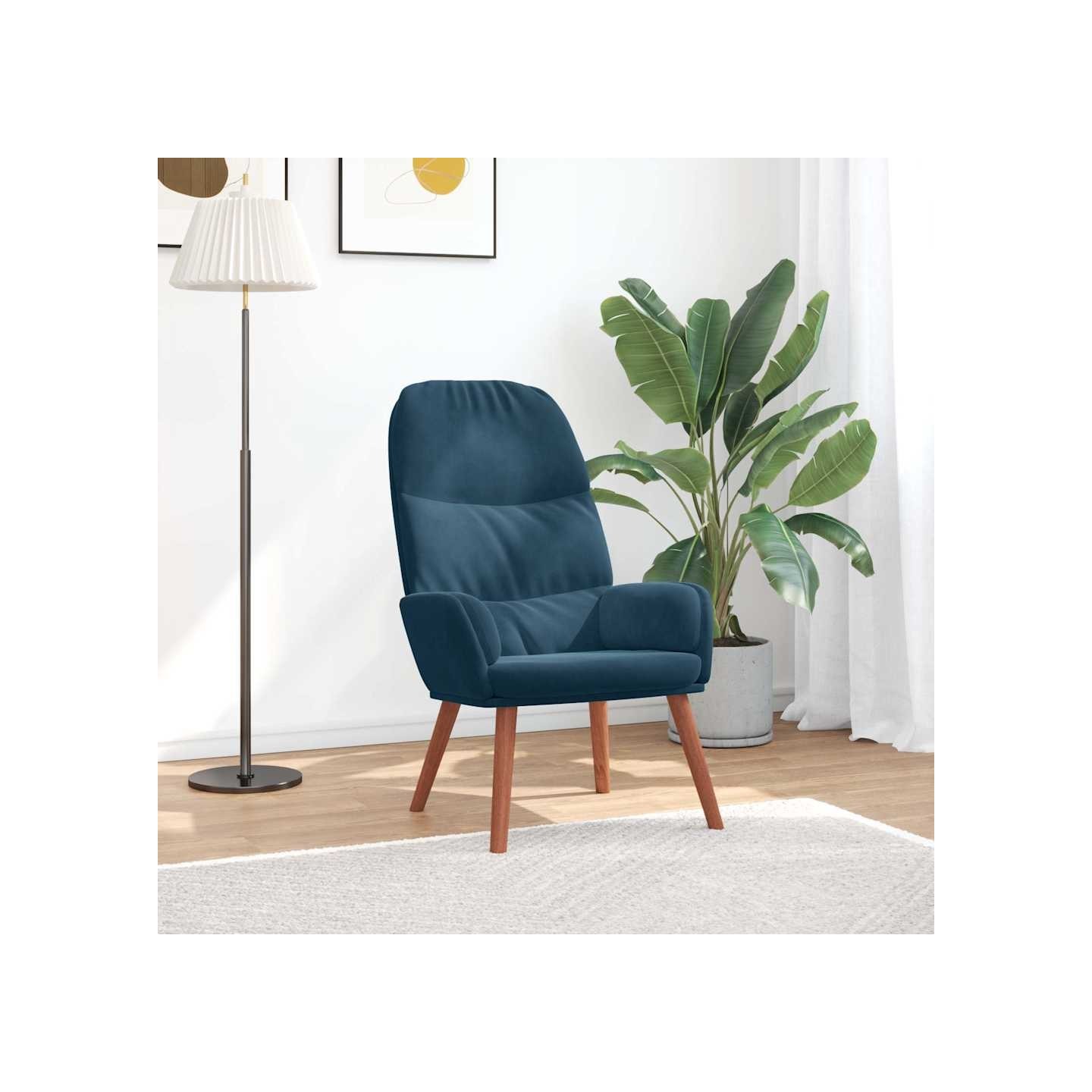 Fauteuil relaxant velours bleu