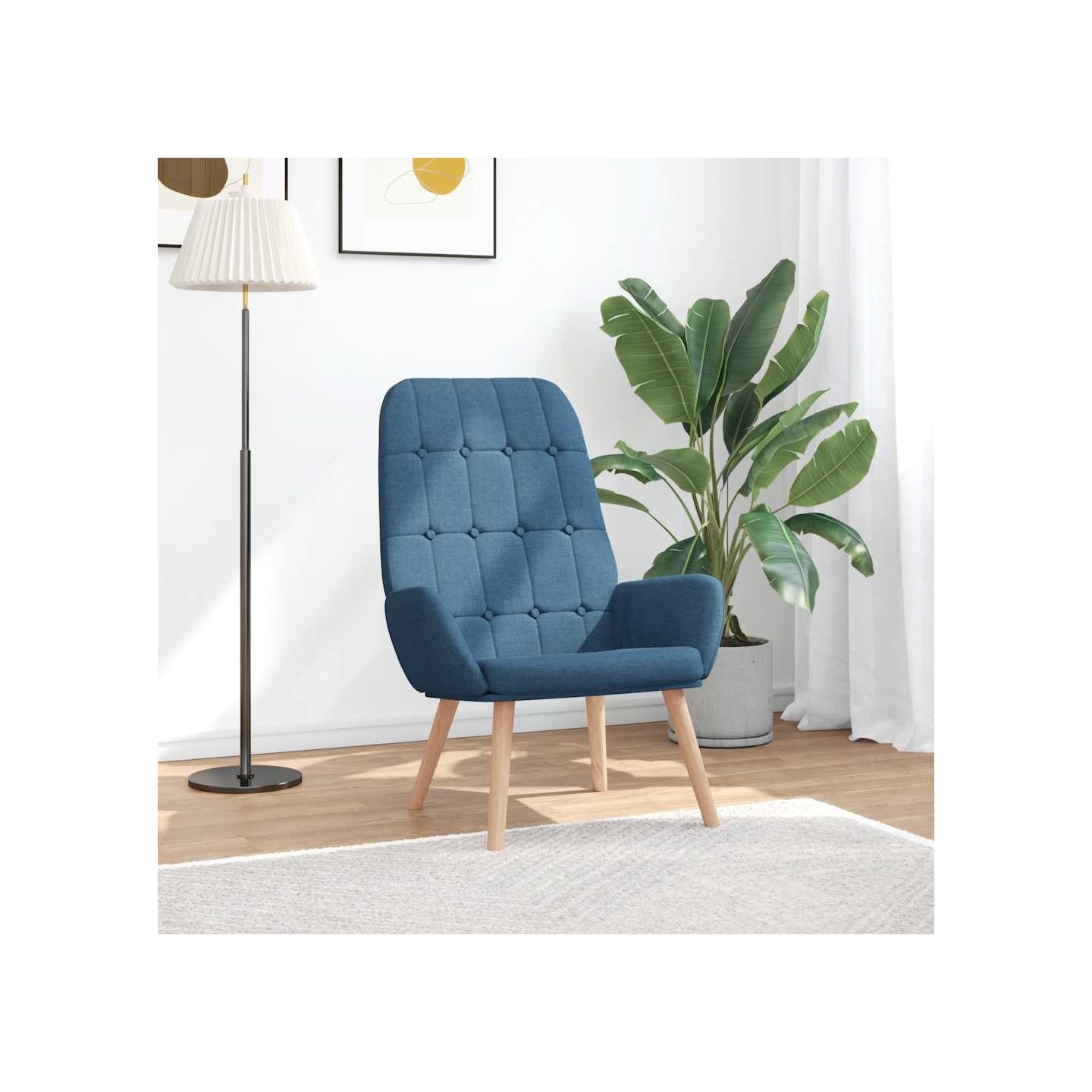 Fauteuil relaxant en tissu bleu