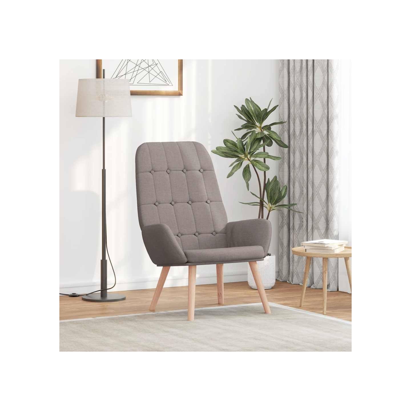 Fauteuil relaxant en tissu taupe
