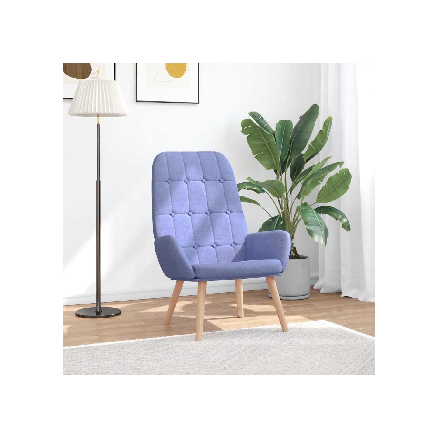 Fauteuil relaxant en jean bleu tissu