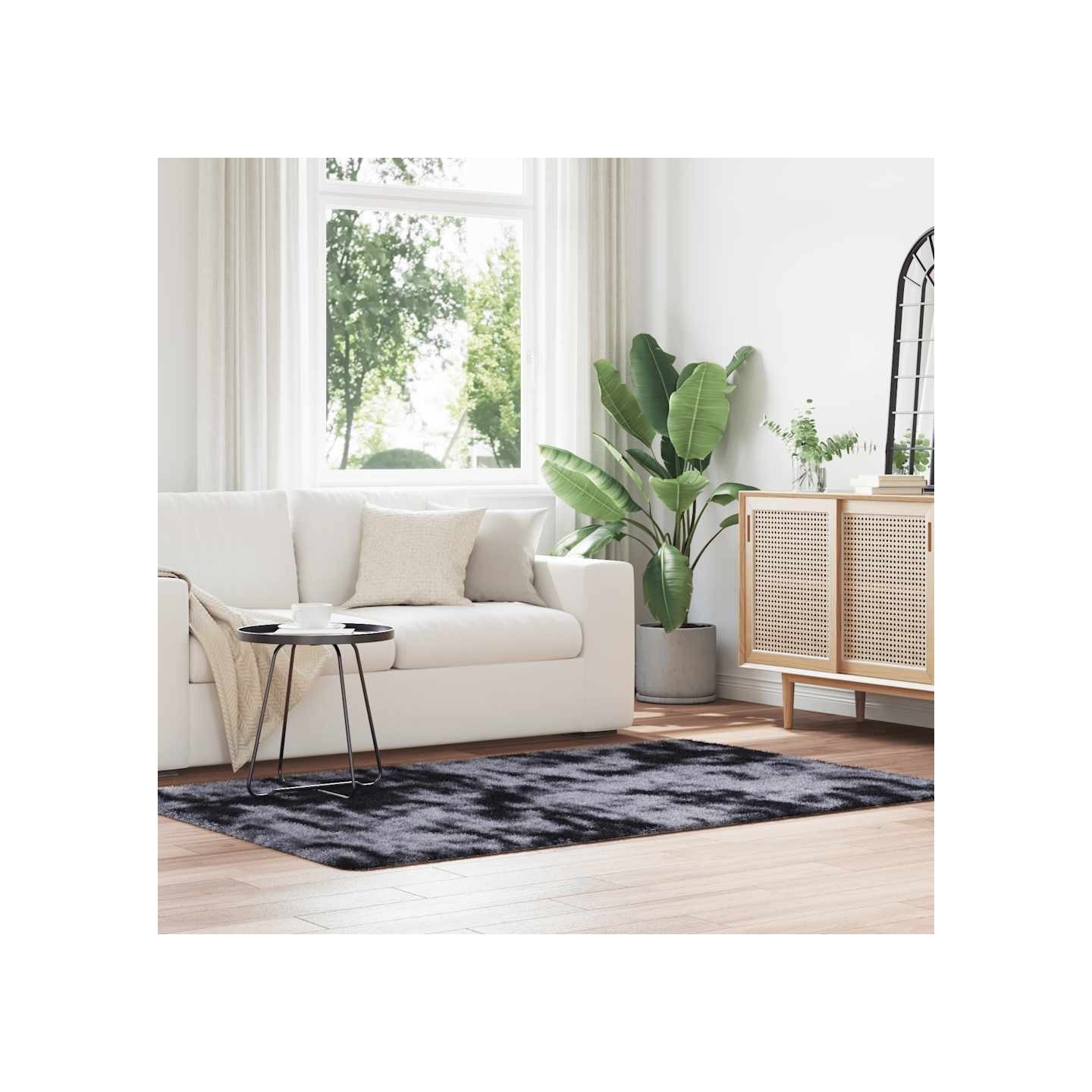 Tapis Shaggy à poils longs NAVARRA gris foncé 130x200 cm