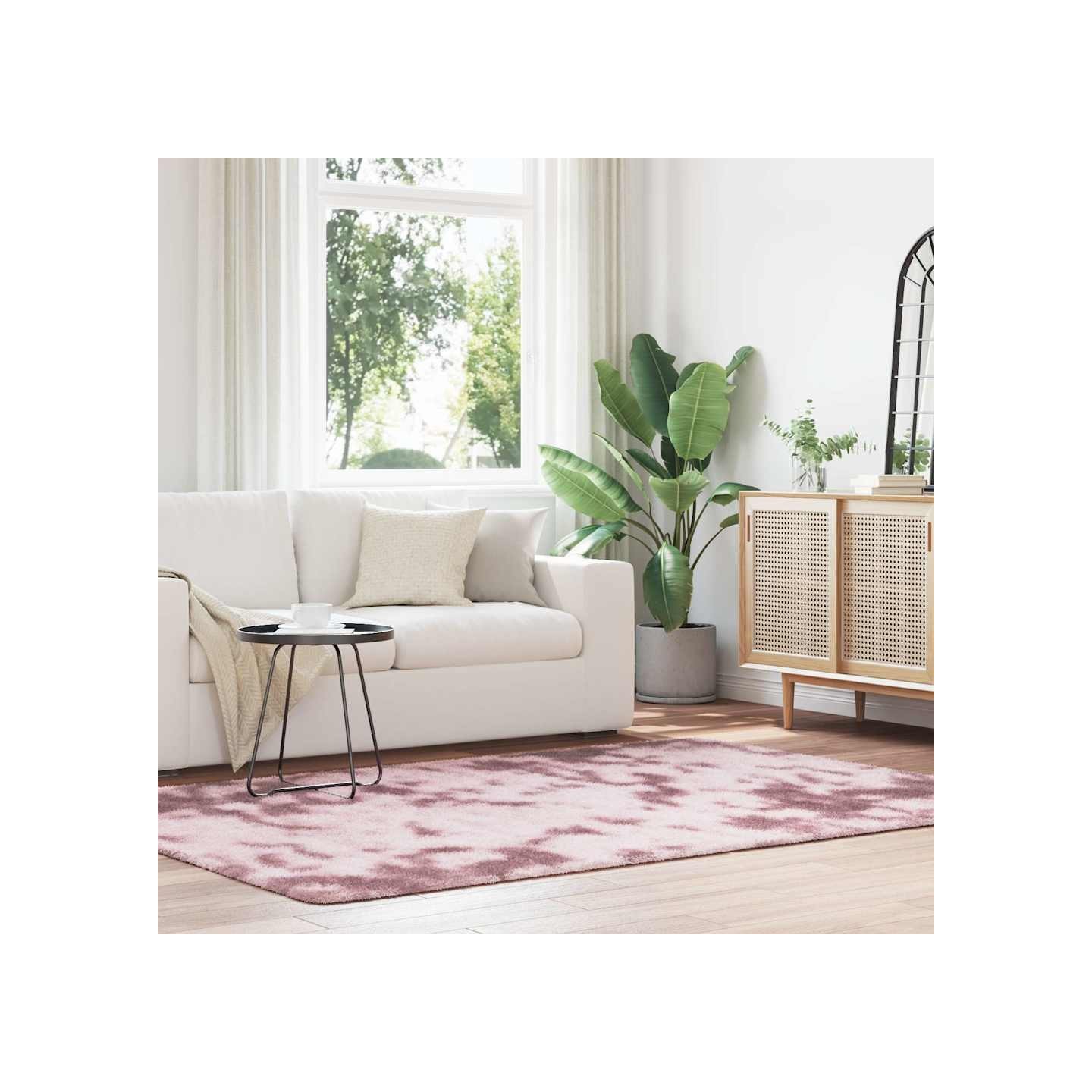 Tapis Shaggy à poils longs NAVARRA rose poudré 160x230 cm