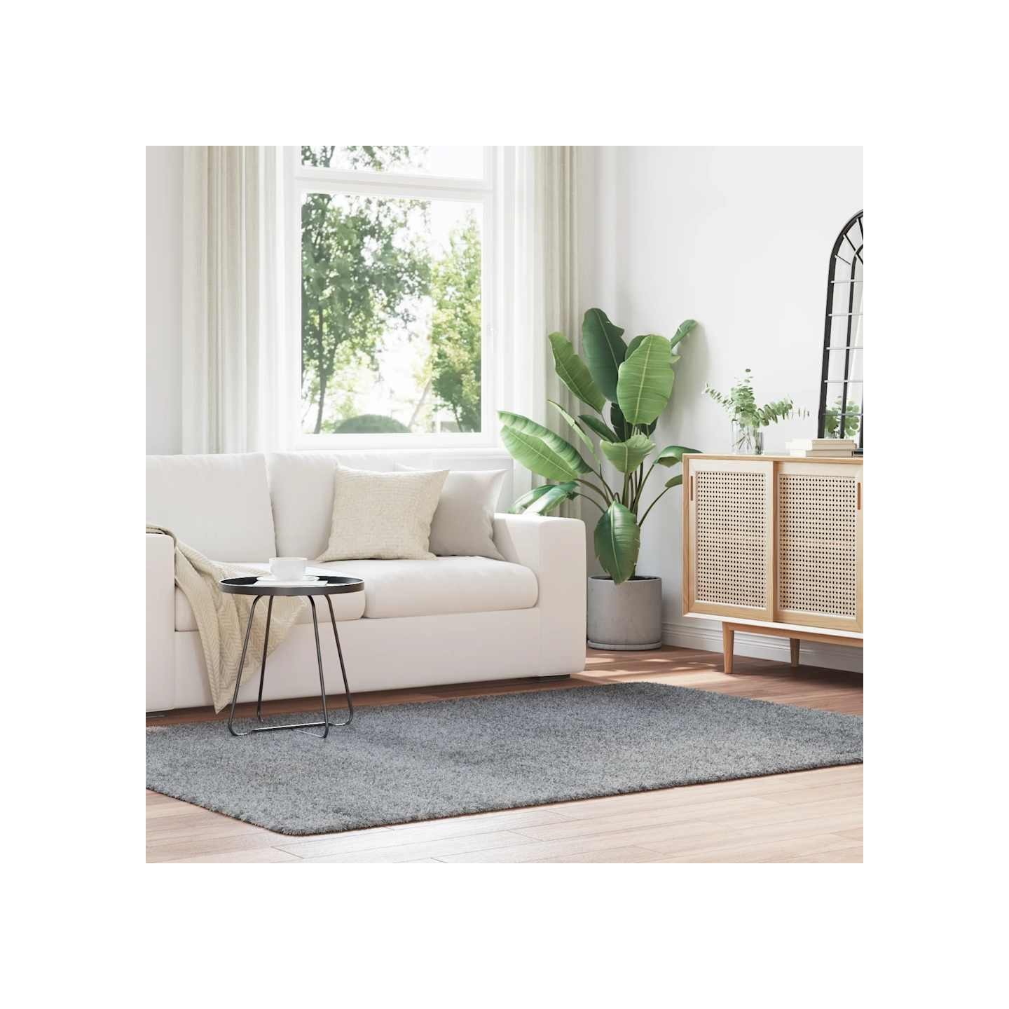 Tapis shaggy à poils longs NAVARRA gris clair 160x230 cm