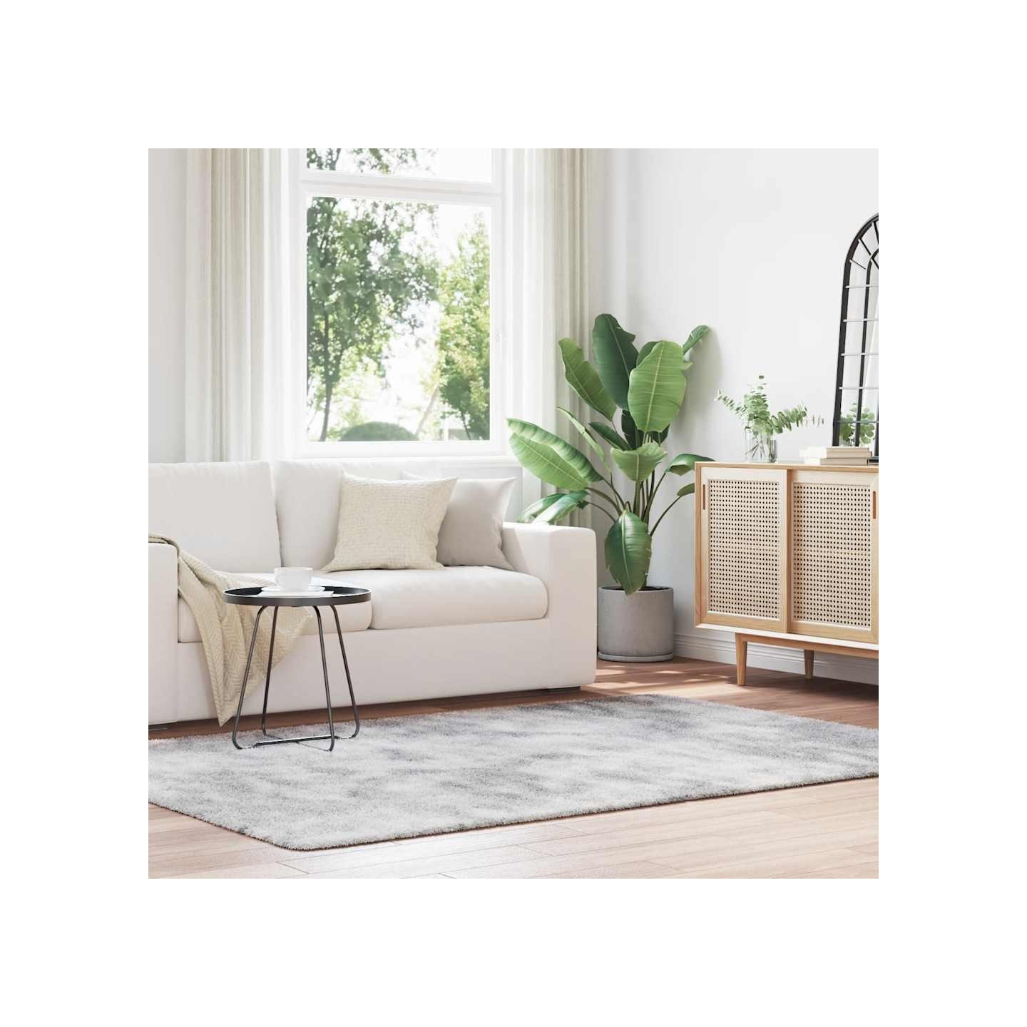 Tapis shaggy à poils longs NAVARRA gris argenté 160x230 cm