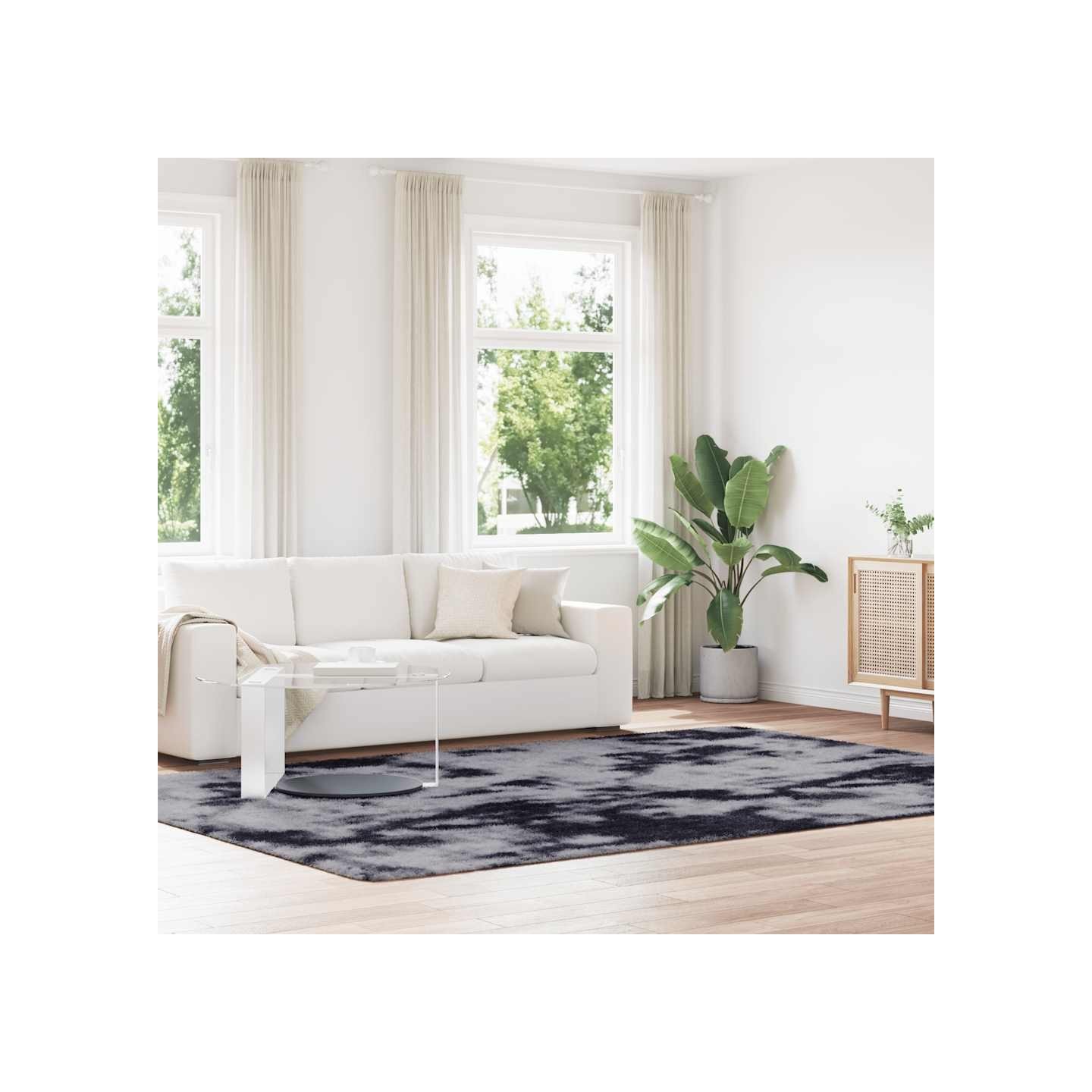 Tapis Shaggy à poils longs NAVARRA gris foncé 240x340 cm
