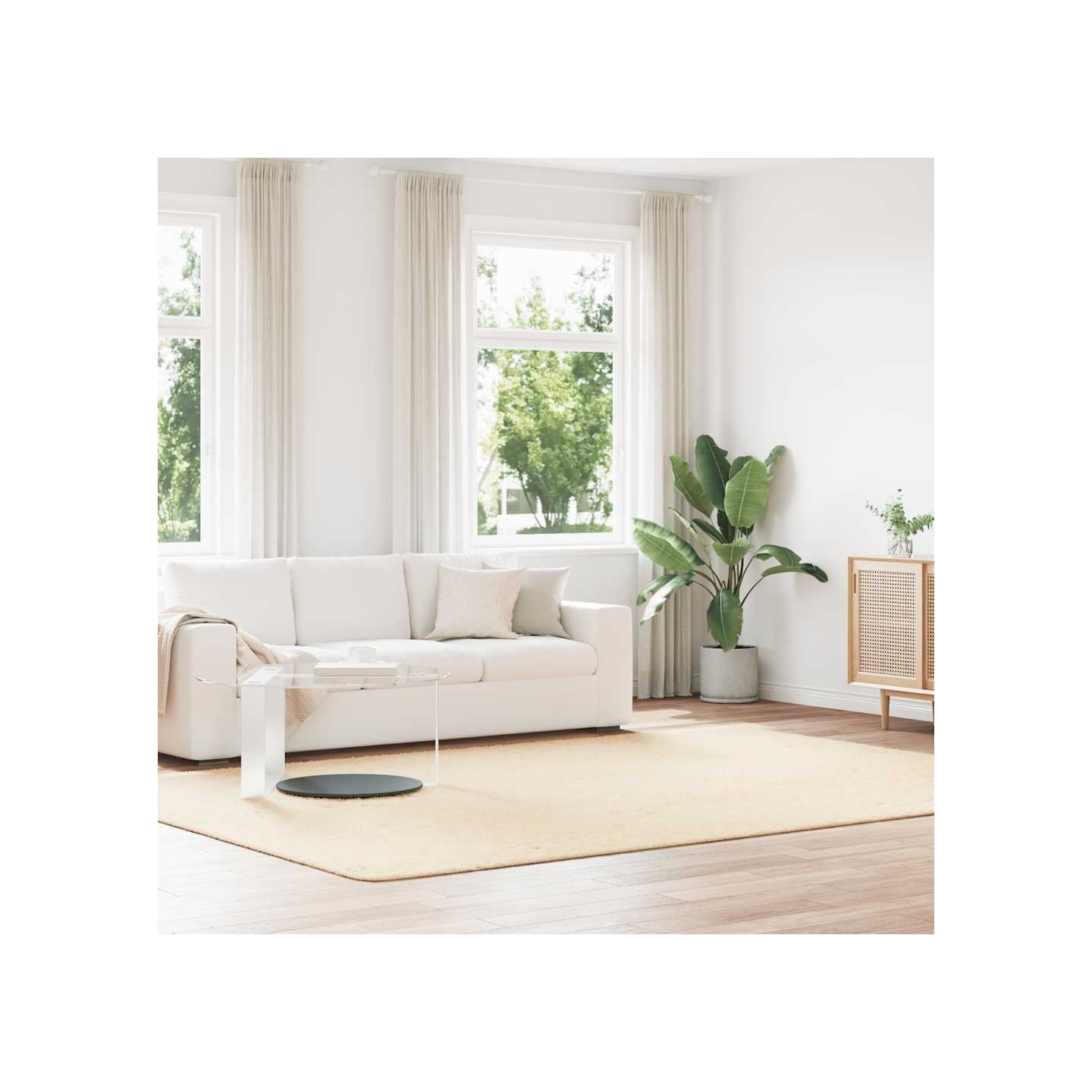 Tapis shaggy à poils longs NAVARRA crème 240x340 cm polyester