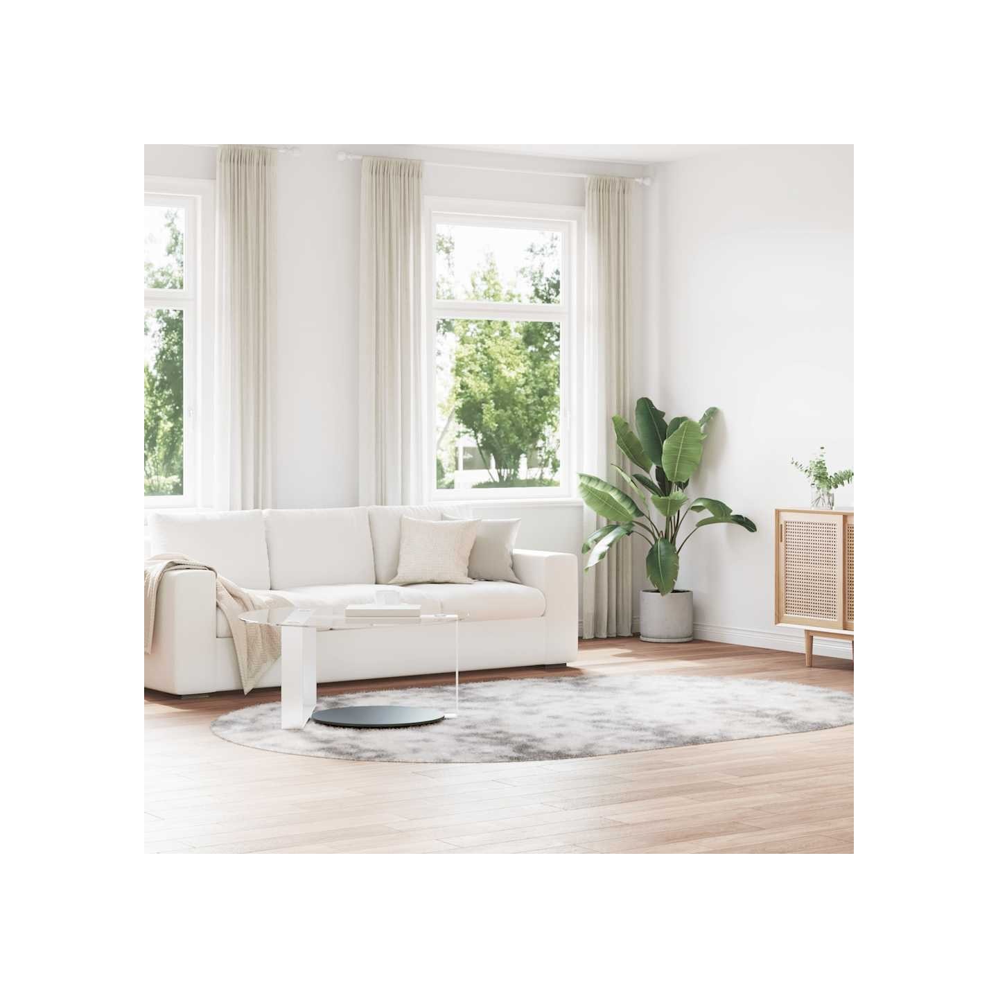 Tapis shaggy à poils longs NAVARRA gris argenté 300x200 cm