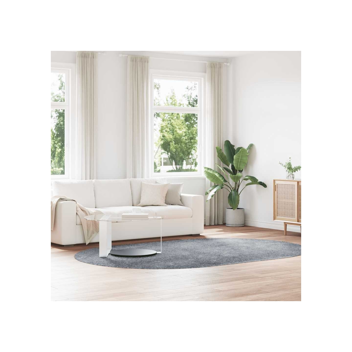 Tapis shaggy à poils longs NAVARRA gris clair 300x200 cm
