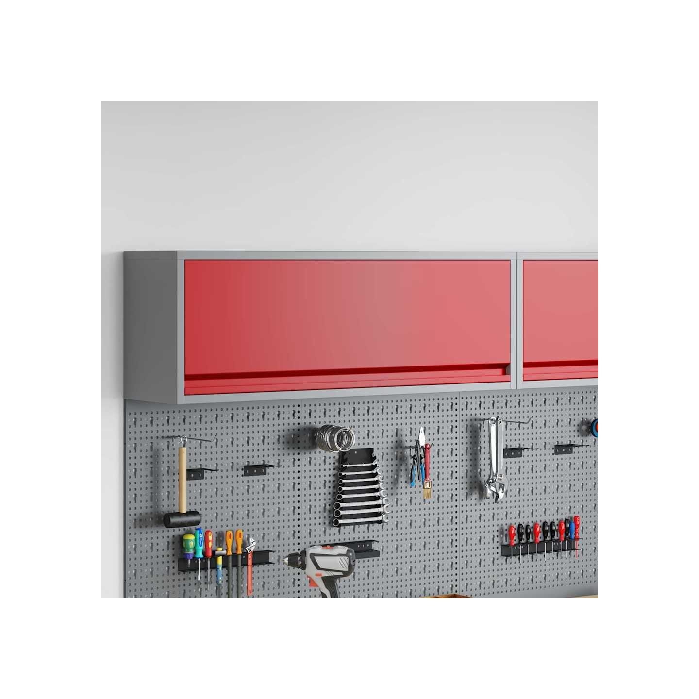 Armoire à outils Rouge et Gris 100 x 25 x 35 cm Acier