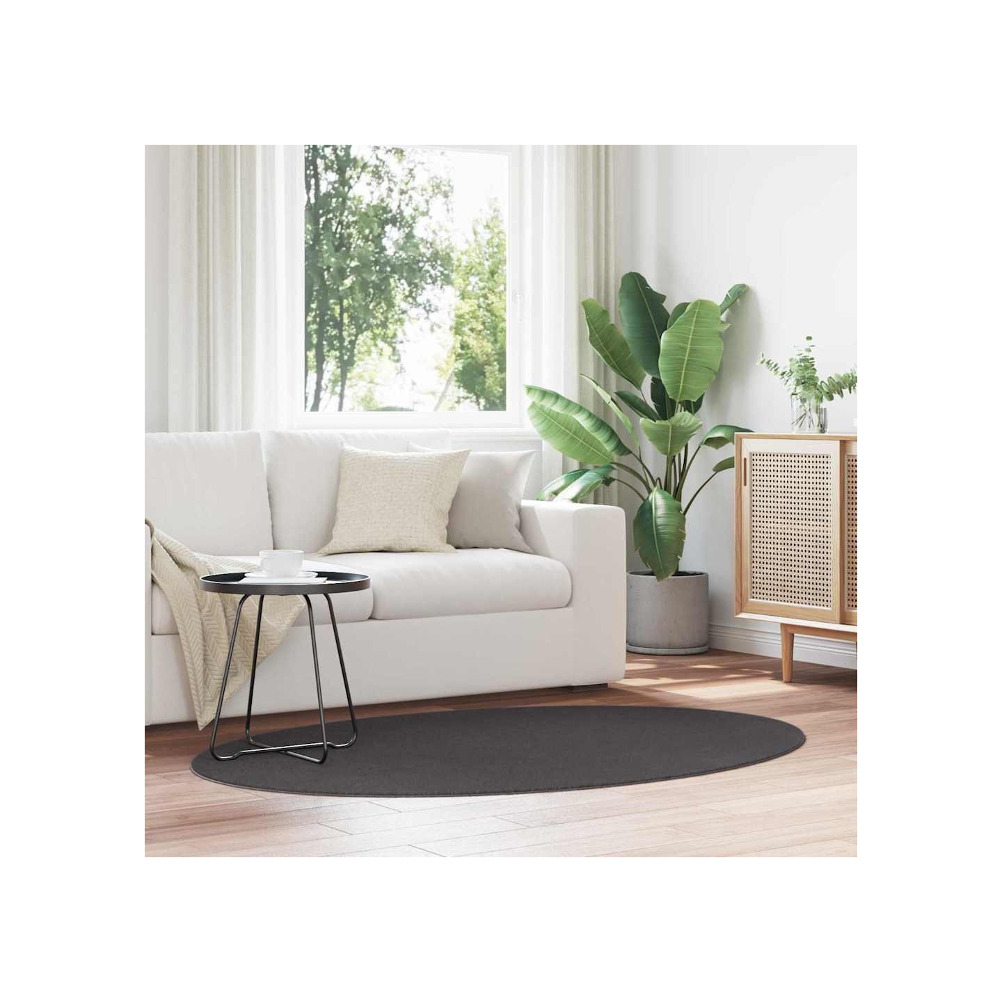 Tapis HUARTE Anthracite 100 x 200 cm 100 % polyester