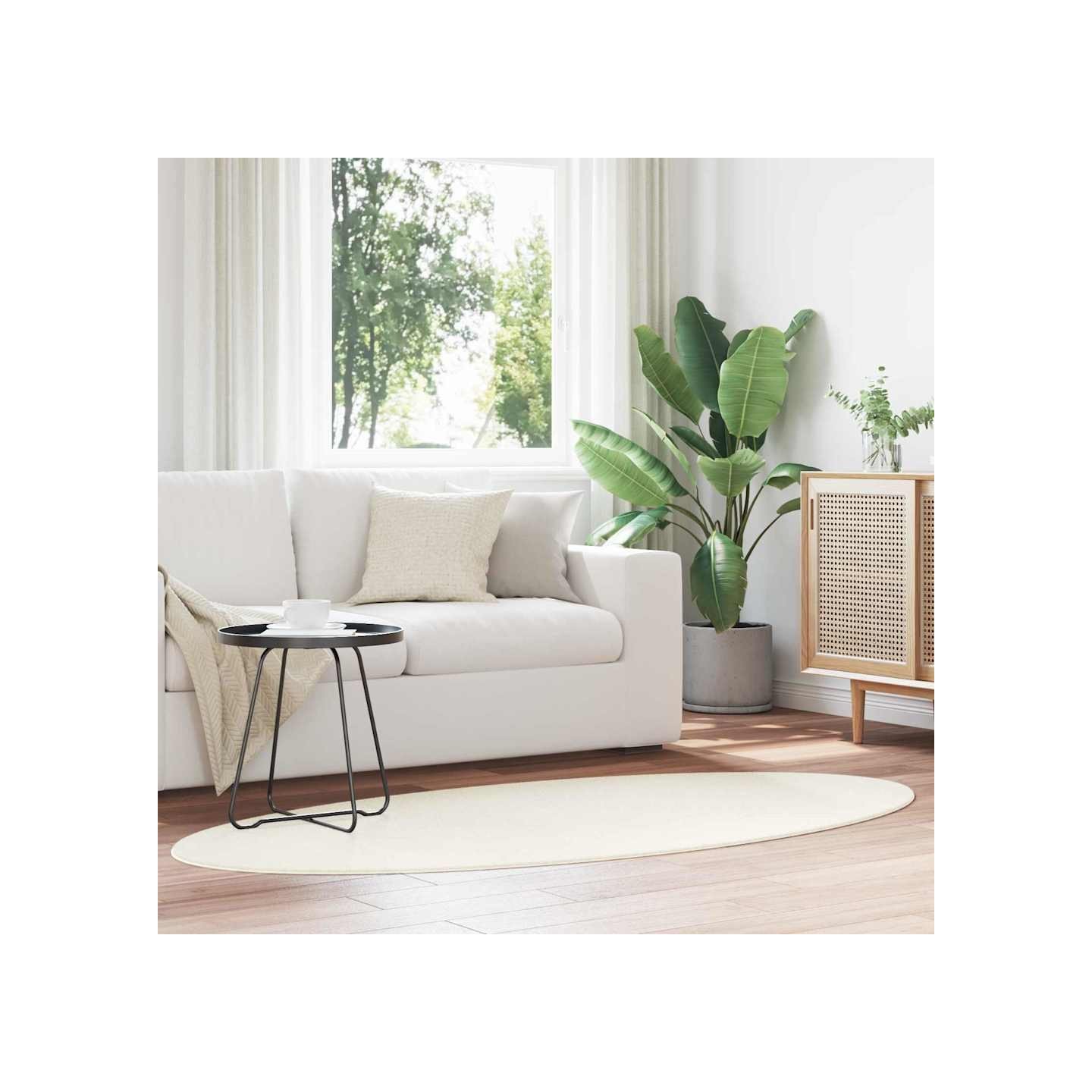 Tapis HUARTE Crème 100 x 200 cm 100 % polyester
