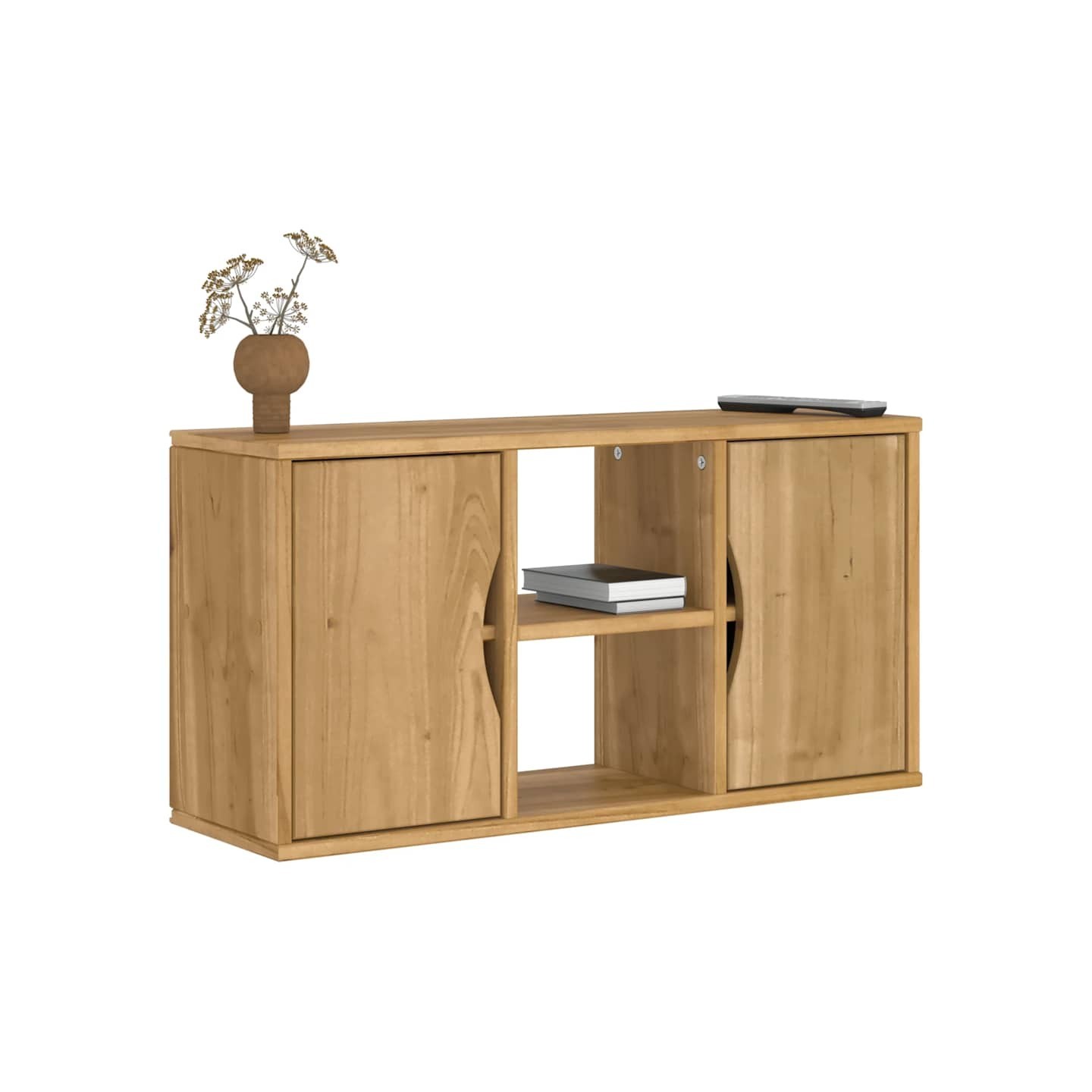 Meuble TV ODDA 79x24x40 cm bois massif pin