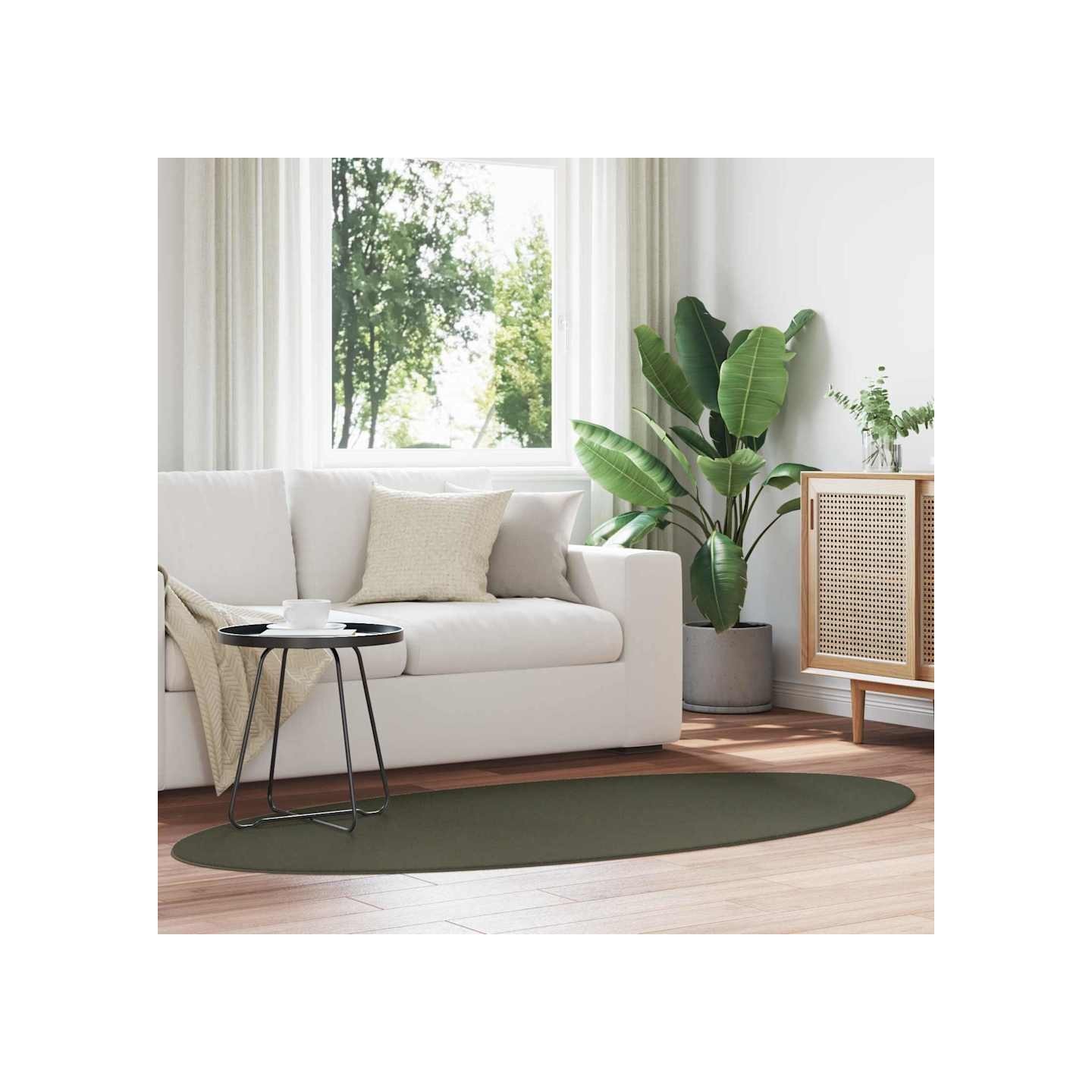 Tapis HUARTE Vert forêt 100 x 200 cm 100 % polyester