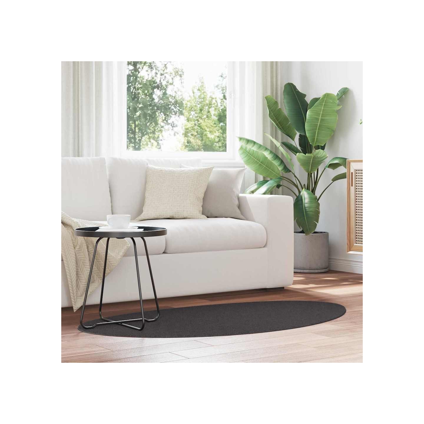 Tapis HUARTE Anthracite 80 x 150 cm Polyester Medium Pile