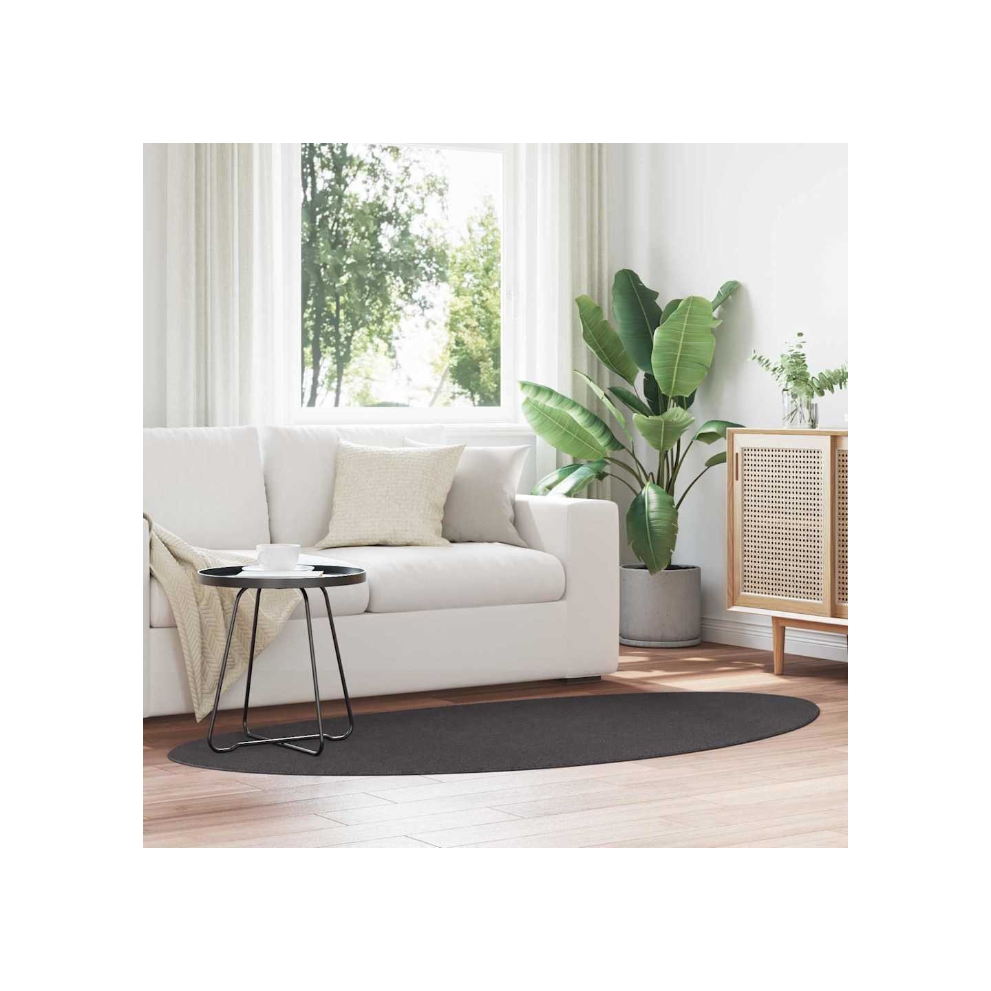 Tapis HUARTE Anthracite 100 x 200 cm Polyester
