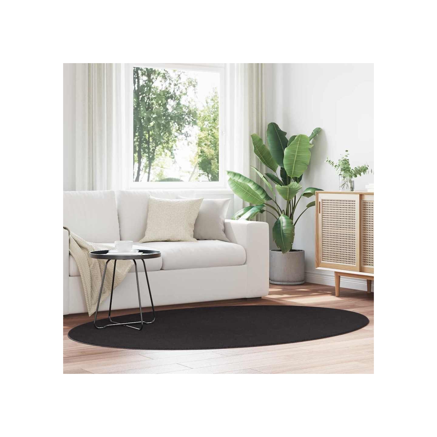 Tapis HUARTE Noir 140 x 200 cm 100 % polyester