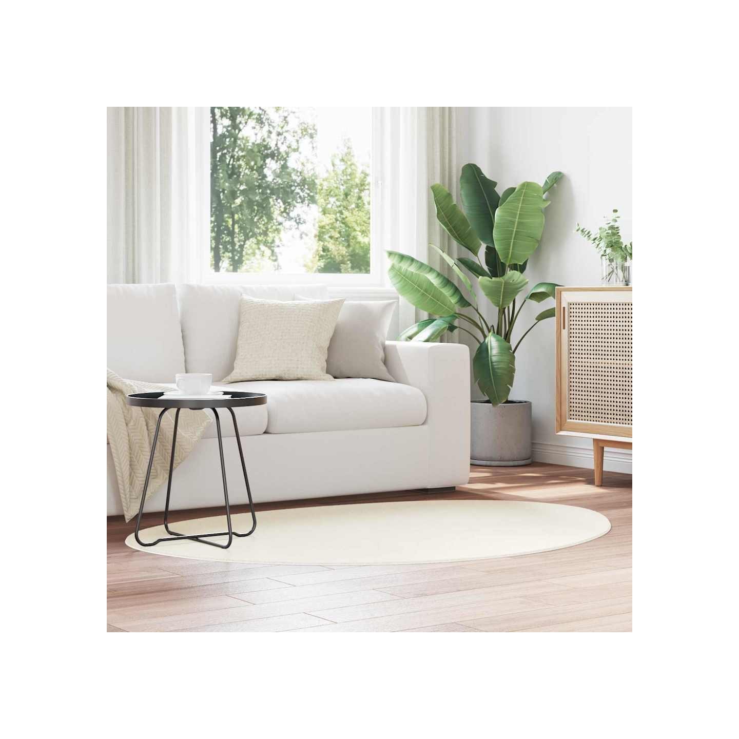 Tapis HUARTE Crème 100 x 200 cm Polyester