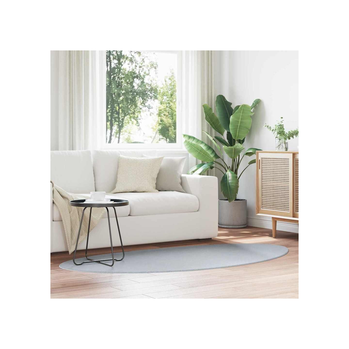 Tapis HUARTE Gris 100 x 200 cm Polyester