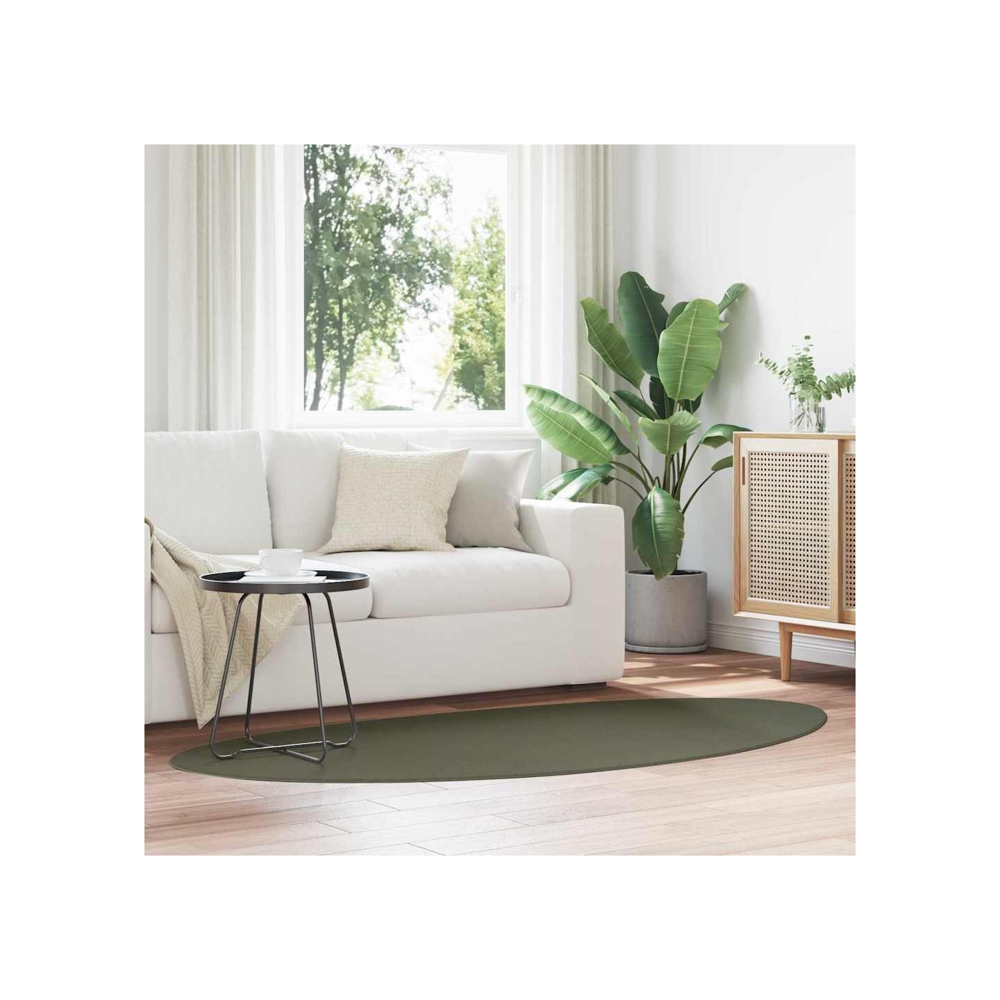 Tapis HUARTE Vert forêt 100 x 200 cm Polyester