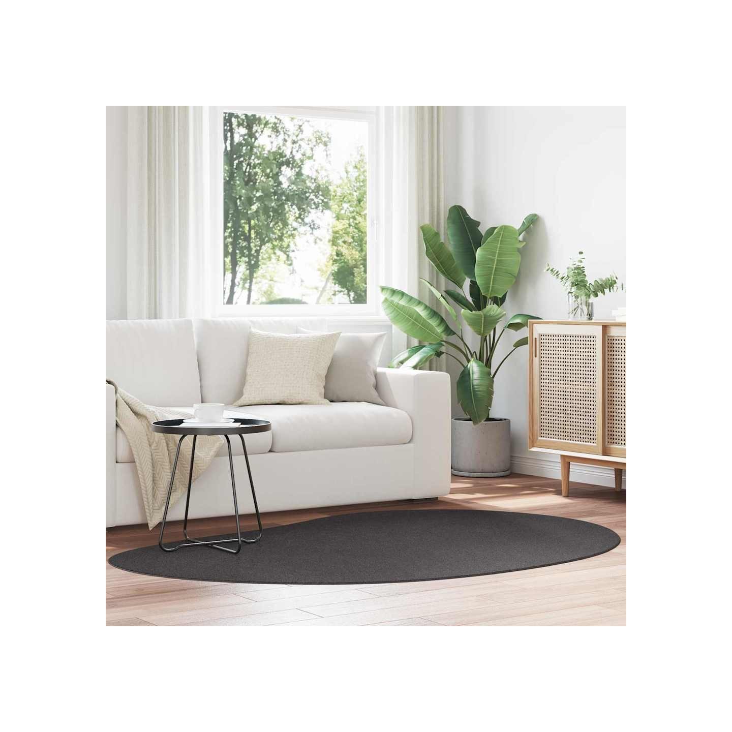 Tapis HUARTE Anthracite 140 x 200 cm Polyester