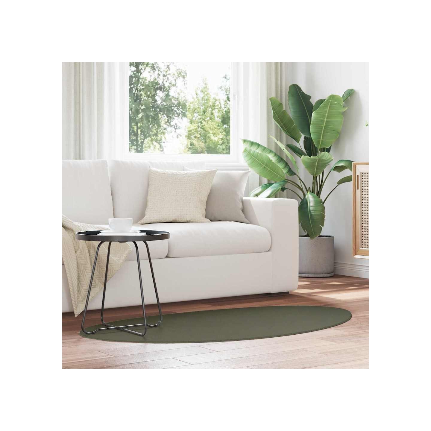 Tapis HUARTE Vert forêt 80 x 150 cm Polyester