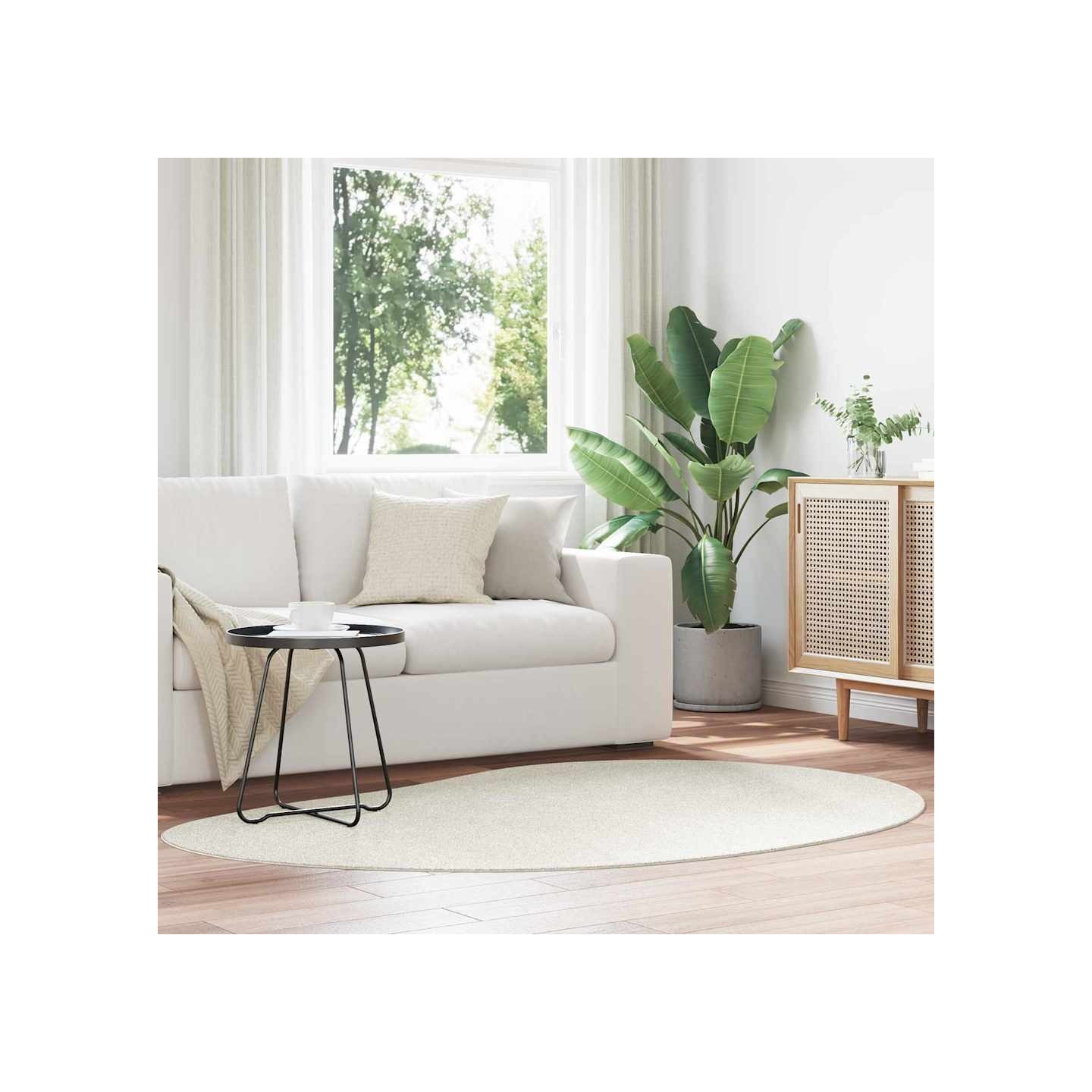 Tapis HUARTE Crème 140 x 200 cm Polyester