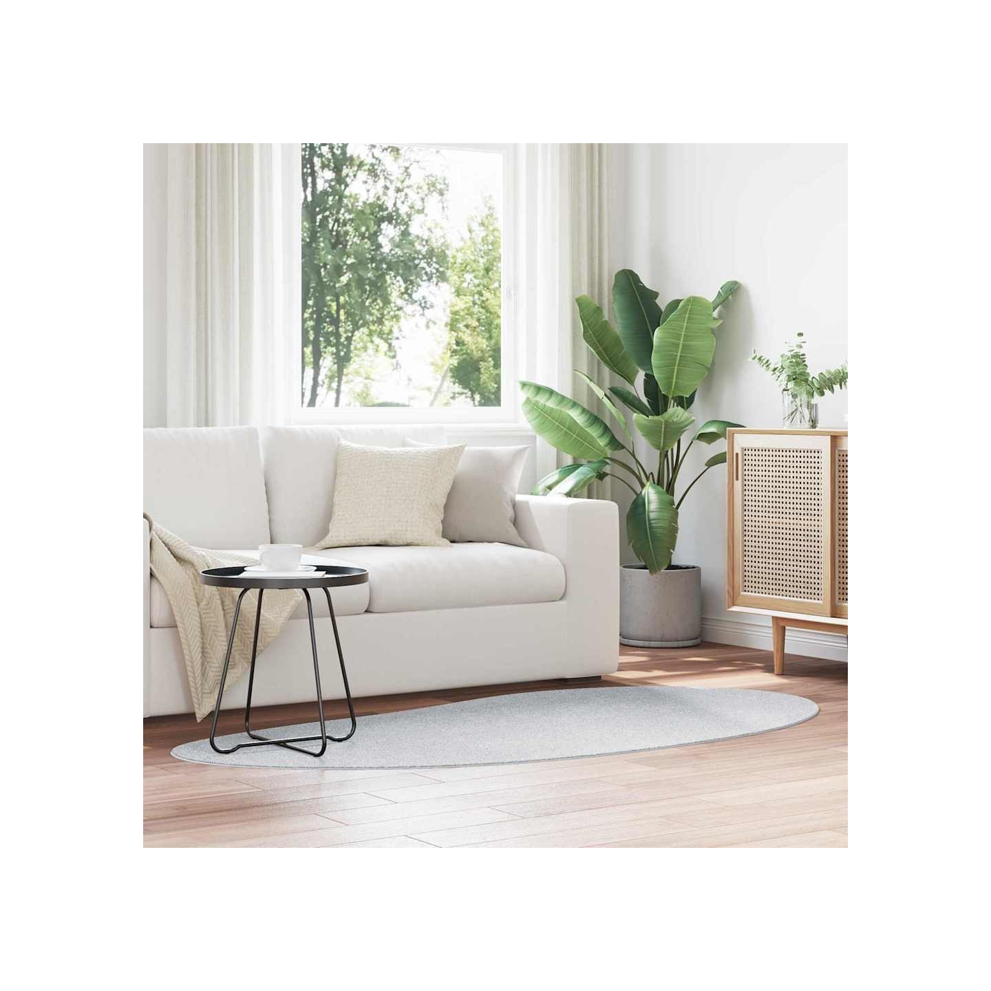Tapis HUARTE Gris 100 x 200 cm Polyester