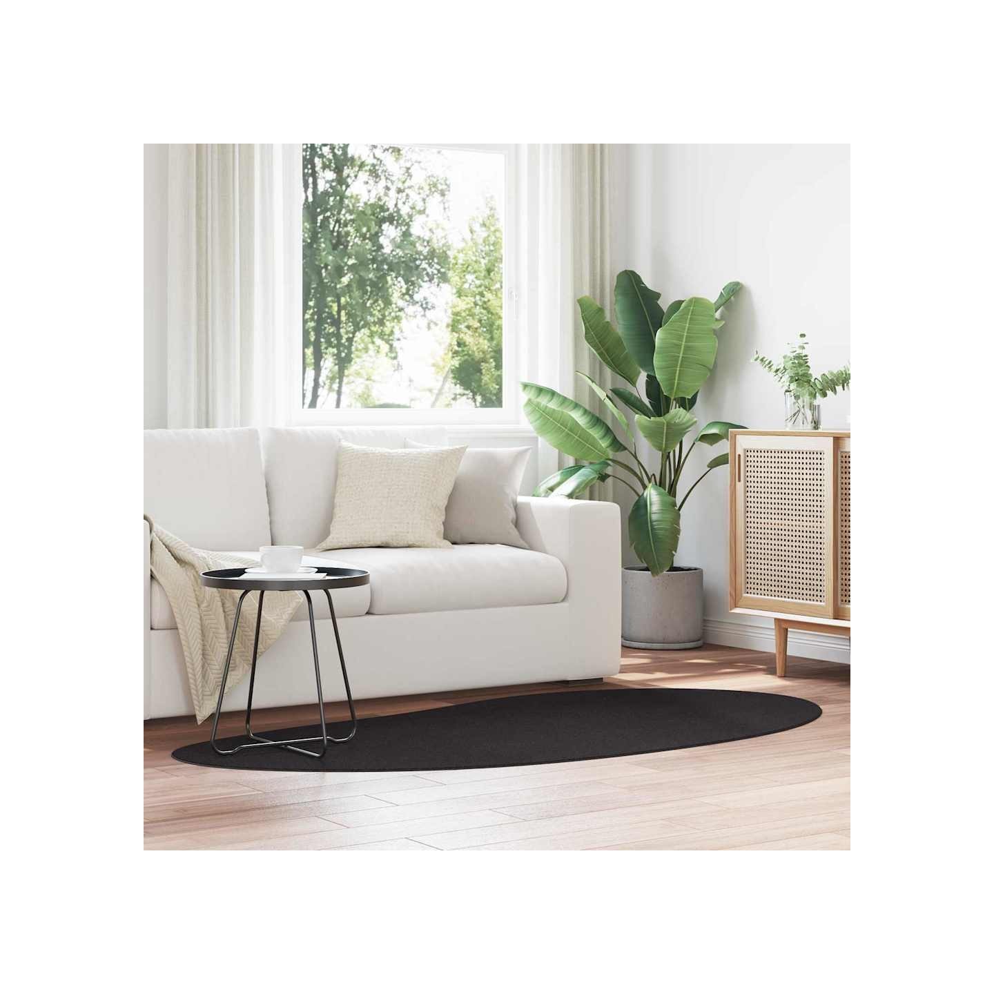 Tapis HUARTE Noir 100 x 200 cm Polyester