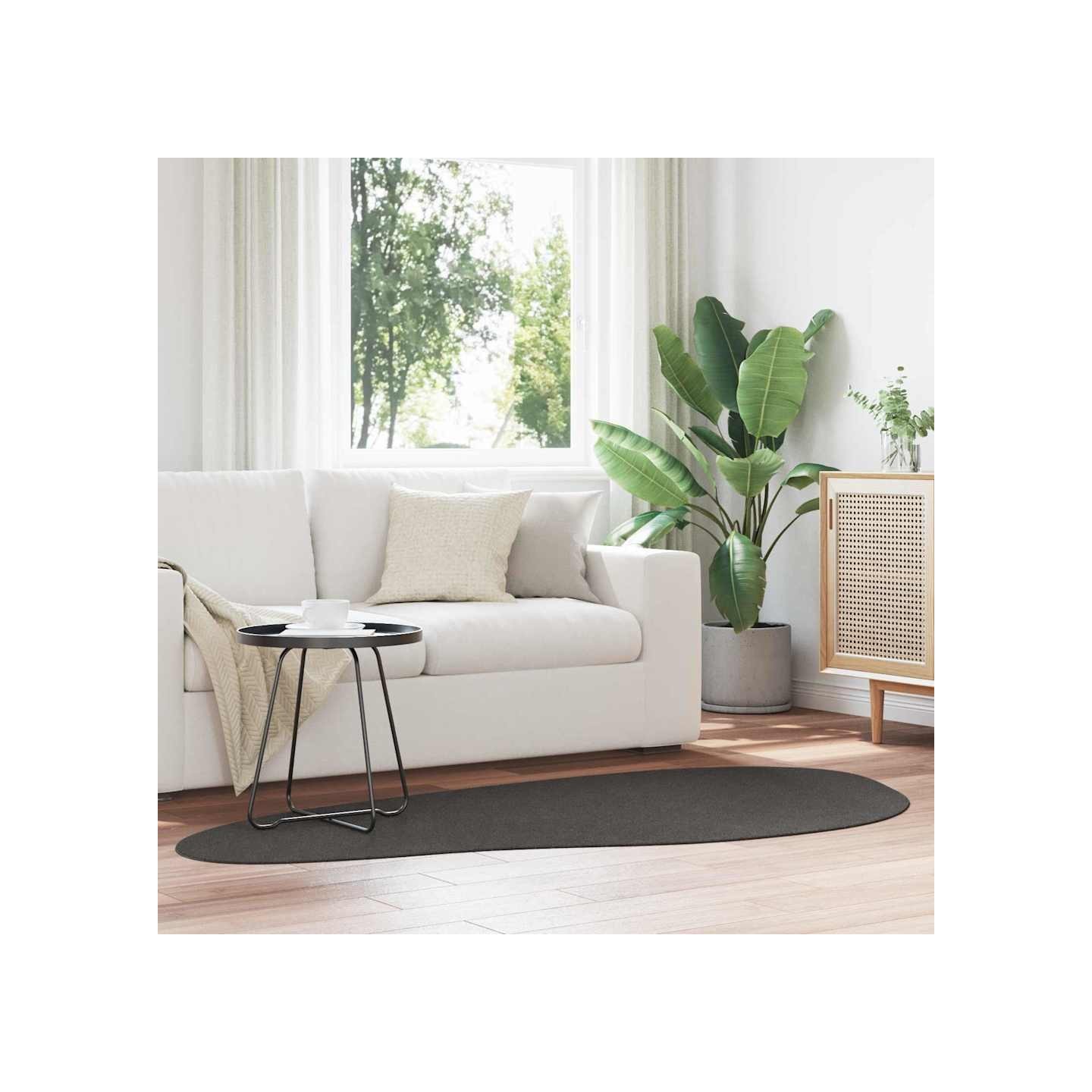 Tapis HUARTE Anthracite 100 x 200 cm Polyester
