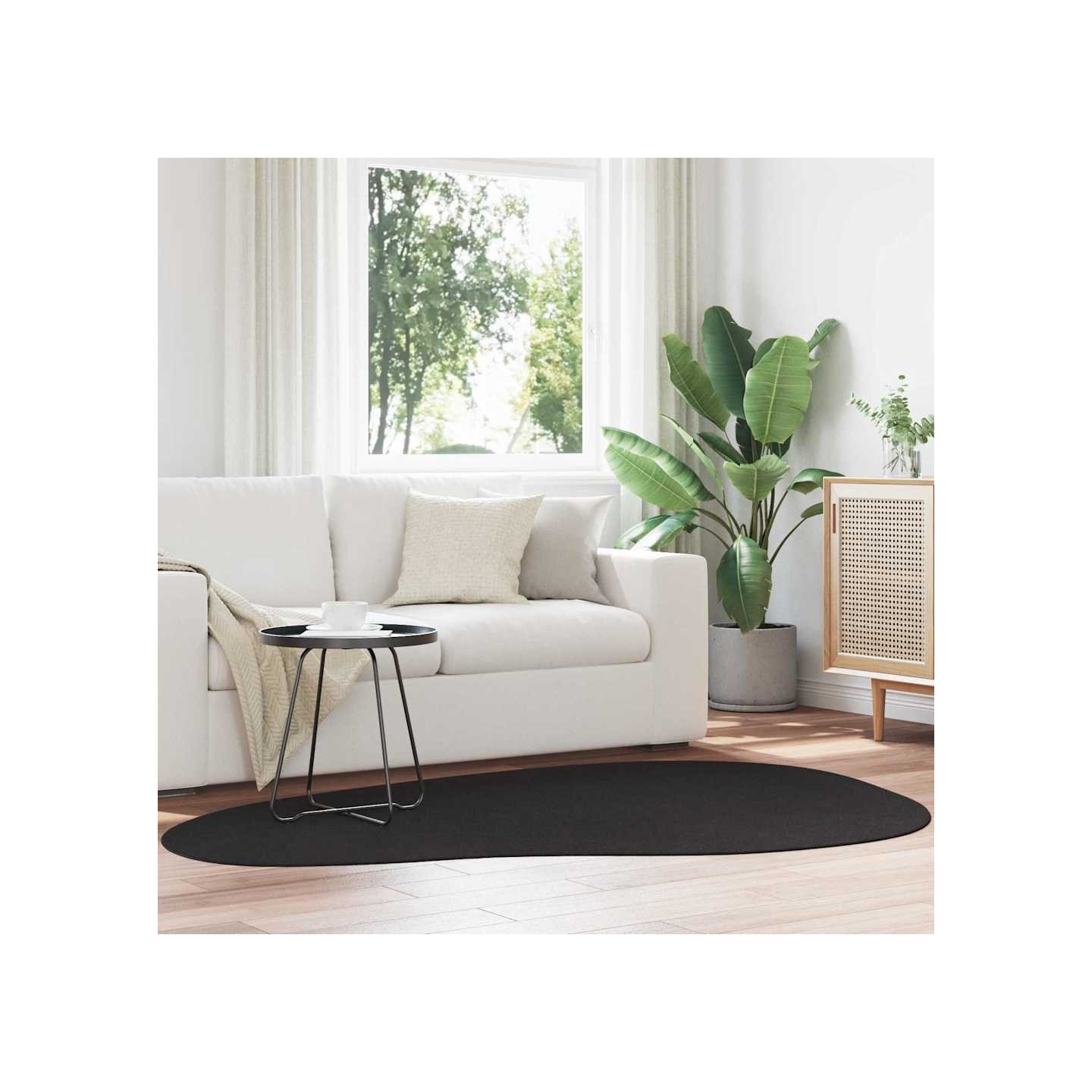 Tapis HUARTE Noir 140 x 200 cm Polyester