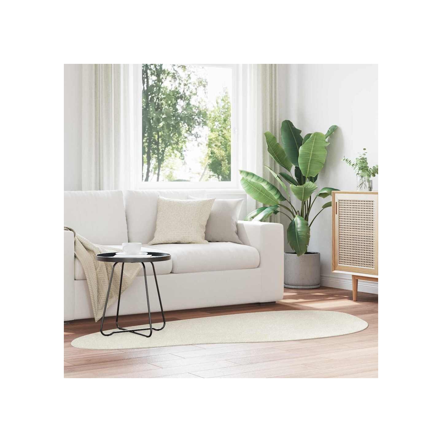 Tapis HUARTE Crème 100 x 200 cm Polyester