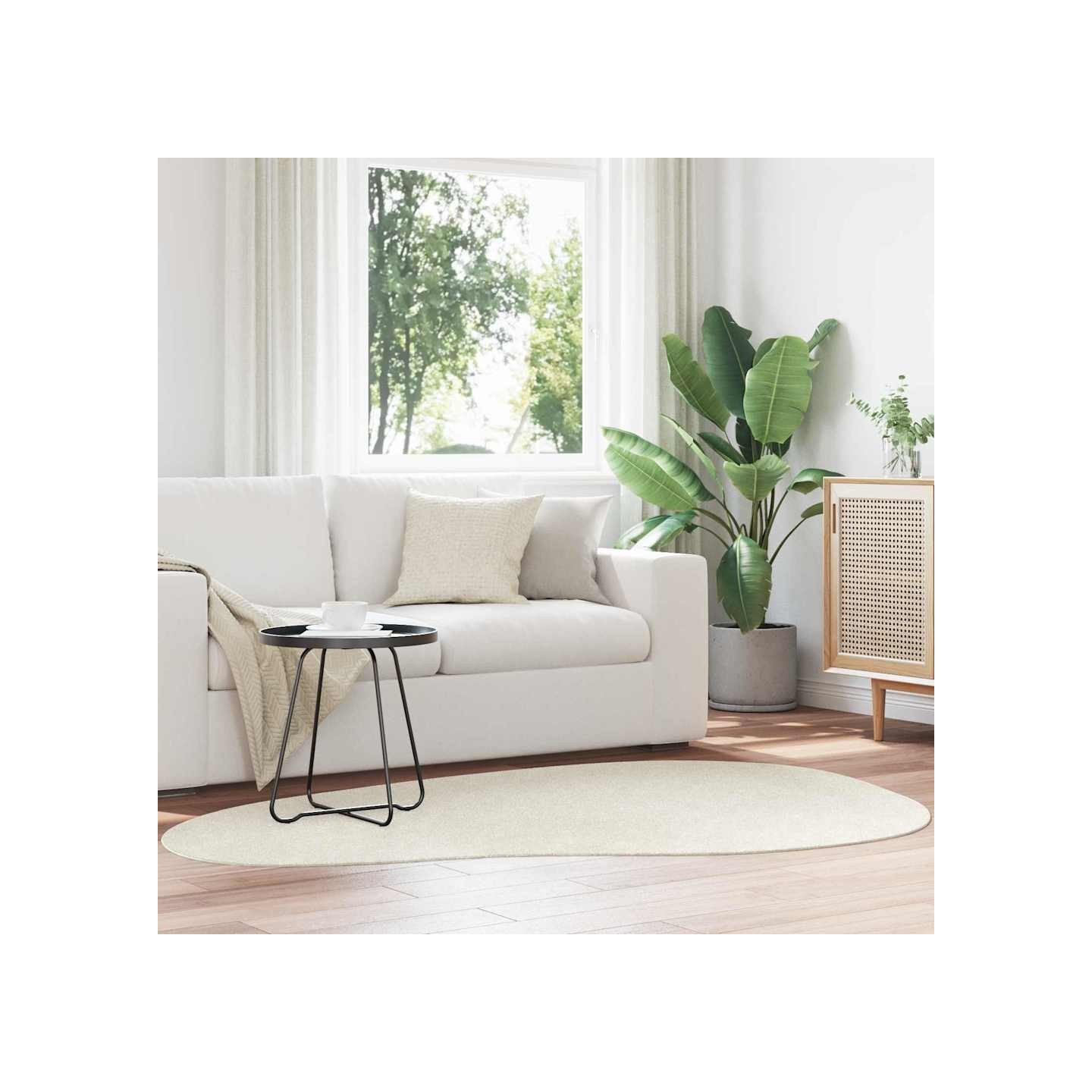Tapis HUARTE Crème 140 x 200 cm Polyester