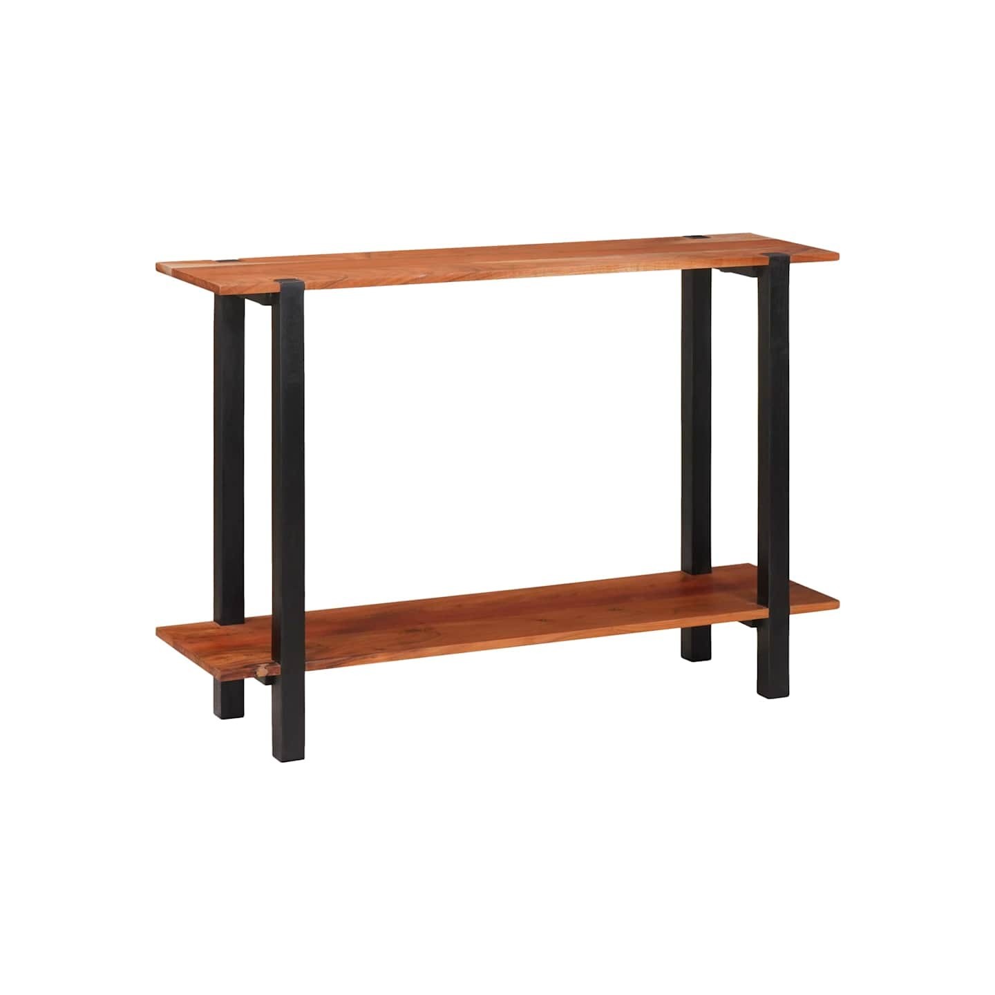 Table console avec étagère Marron et Noir 110 x 30 x 75 cm