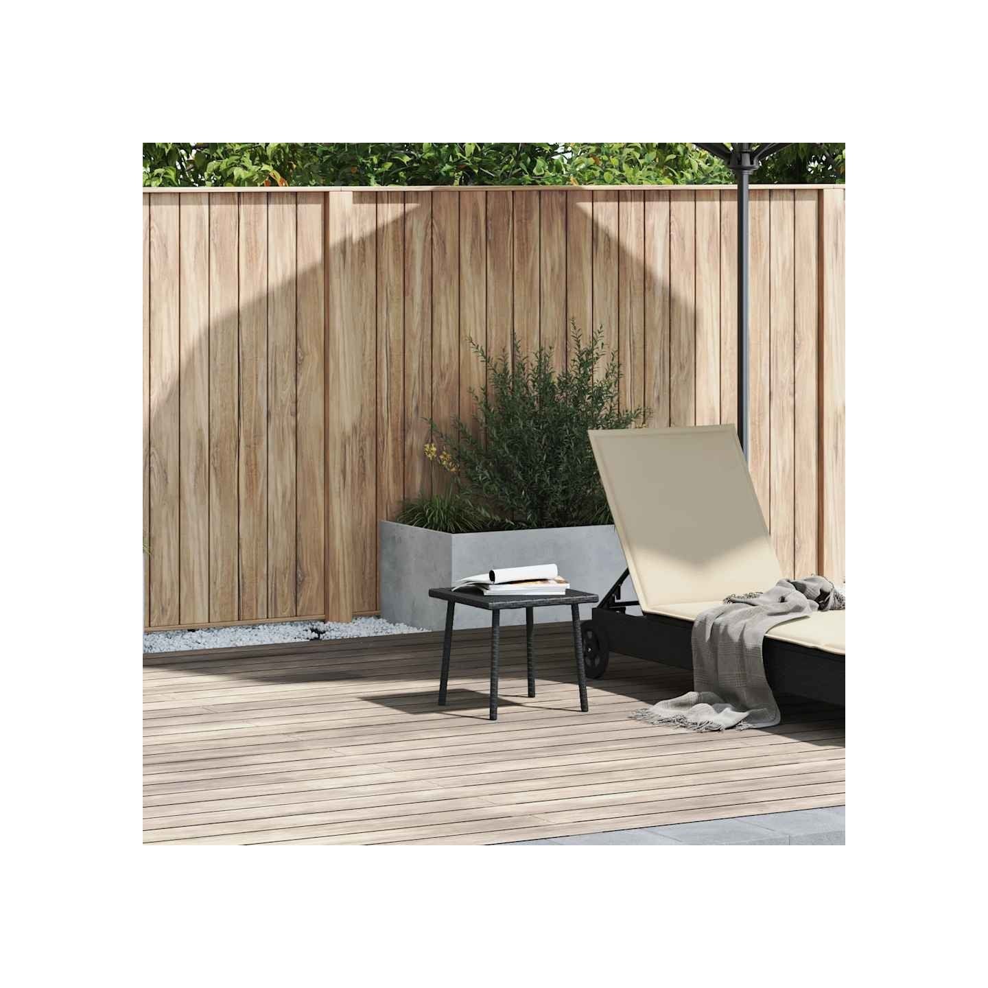 Table basse de jardin rectangulaire noir 40x40x37 cm rotin