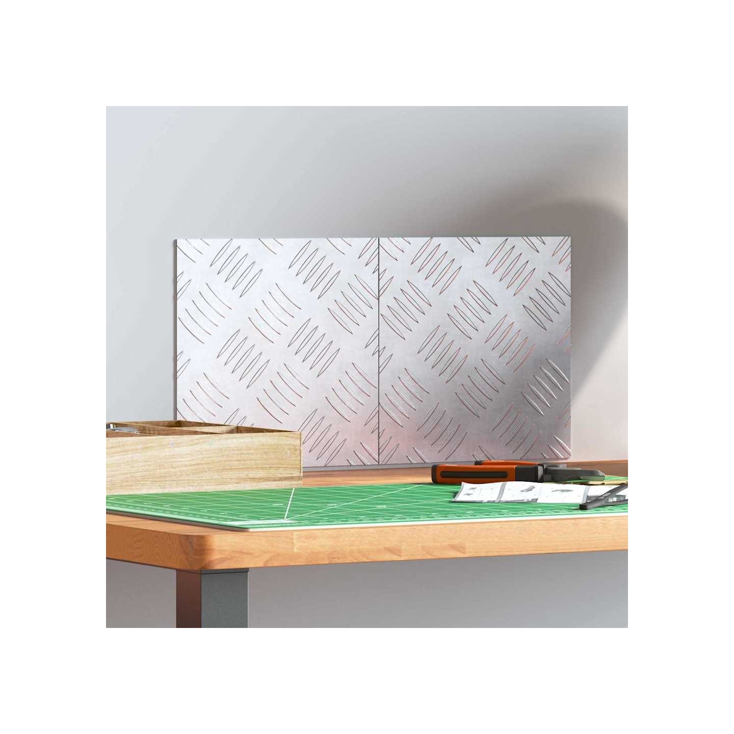 Nez de marche 2 pc 20 x 20 cm Argenté Aluminium Carré