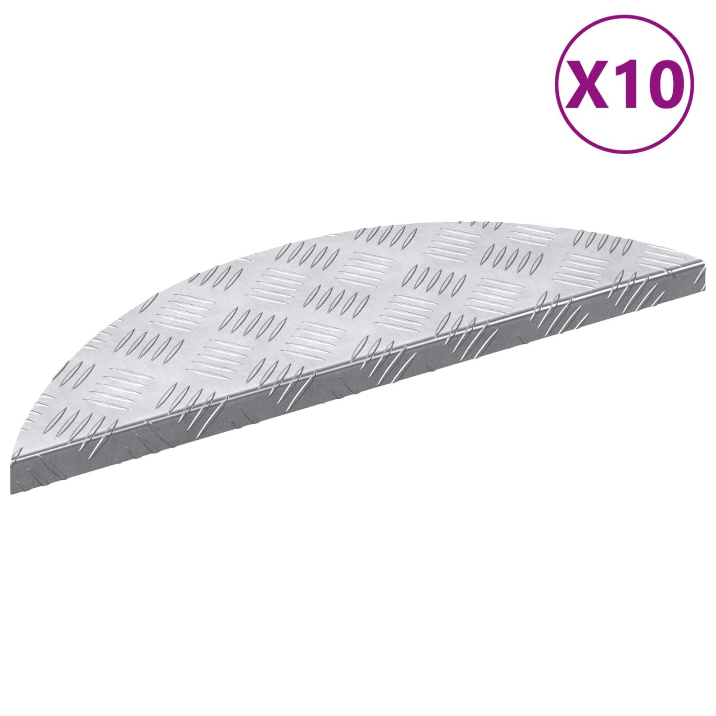 Nez de marche 10 pc 60 x 18 x 2,5 cm Argenté Aluminium