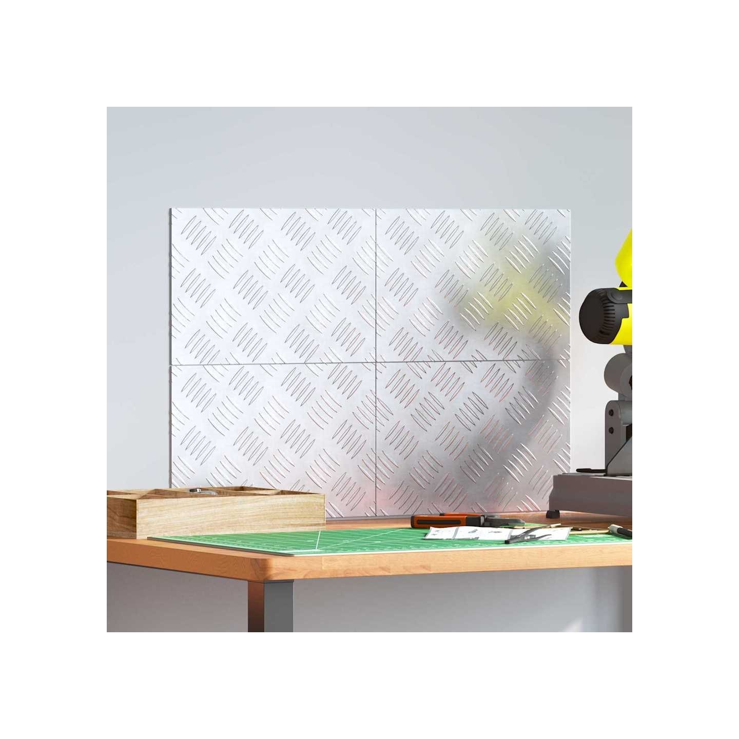 Nez de marche 4 pc 30 x 20 cm Argenté Aluminium Rectangulaire