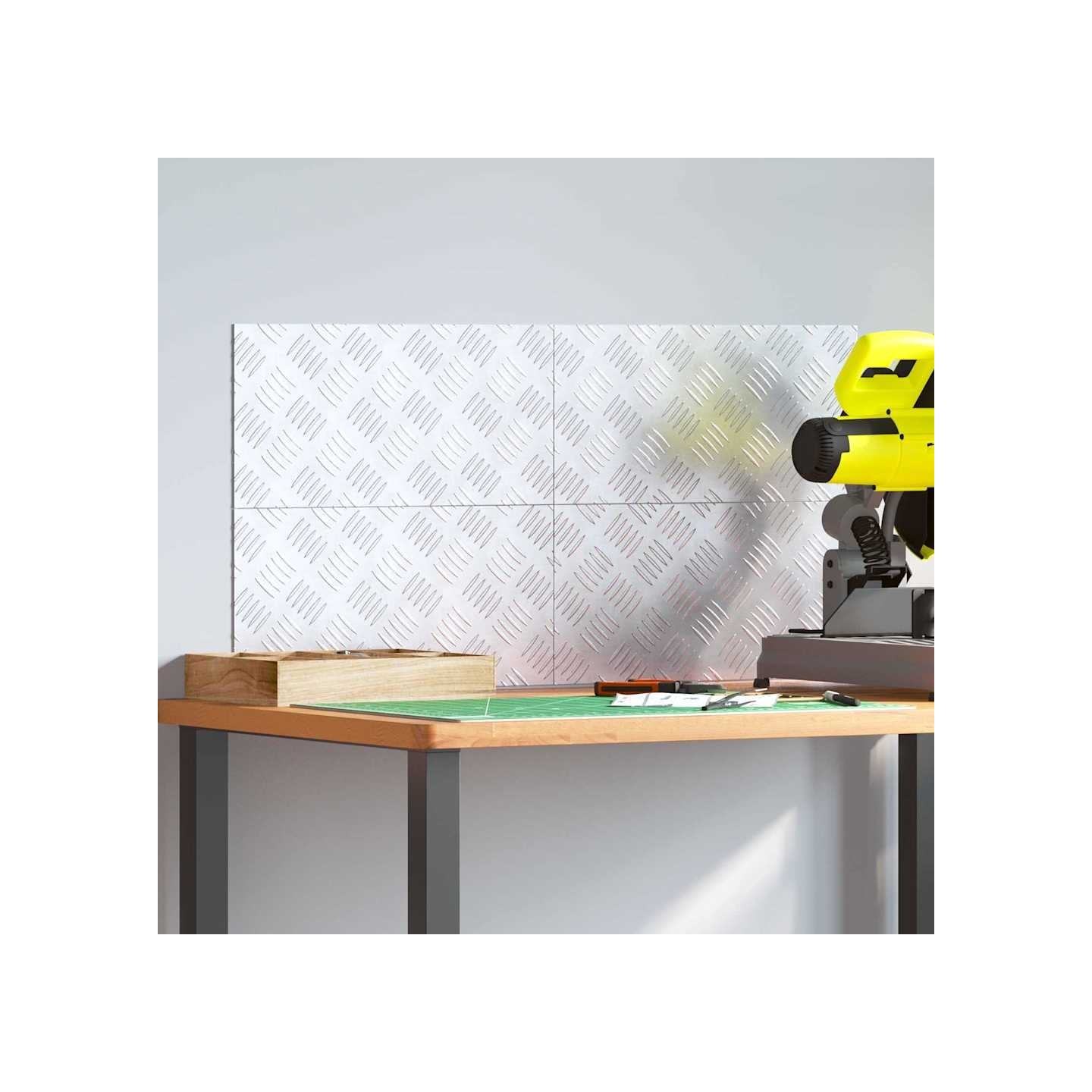 Nez de marche 4 pc 40 x 20 cm Argenté Aluminium Rectangulaire