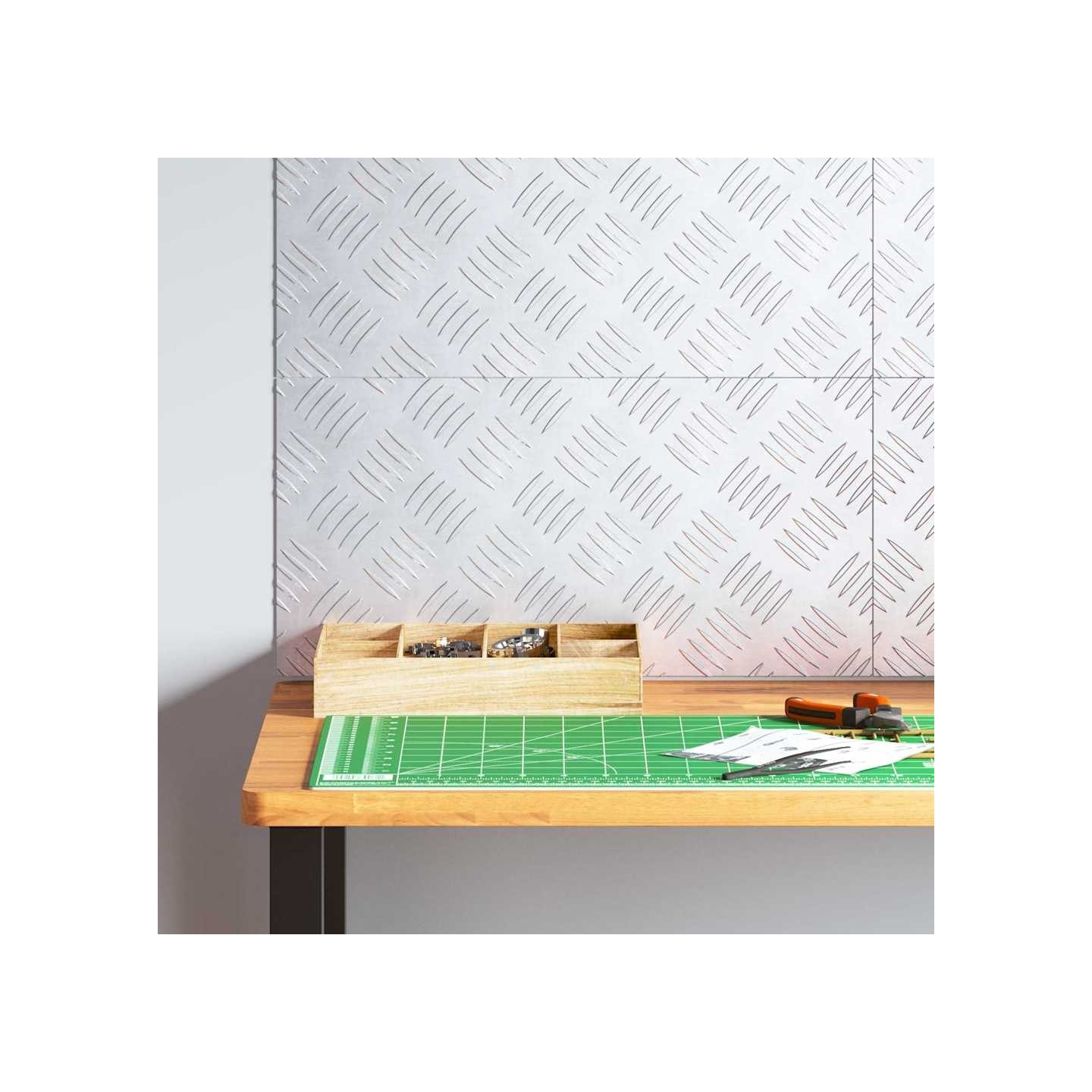 Nez de marche 4 pc 50 x 25 cm Argenté Aluminium Rectangulaire