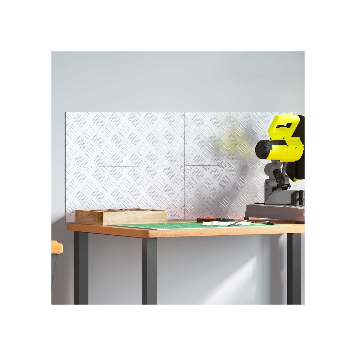 Nez de marche 4 pc 50 x 20 cm Argenté Aluminium Rectangulaire