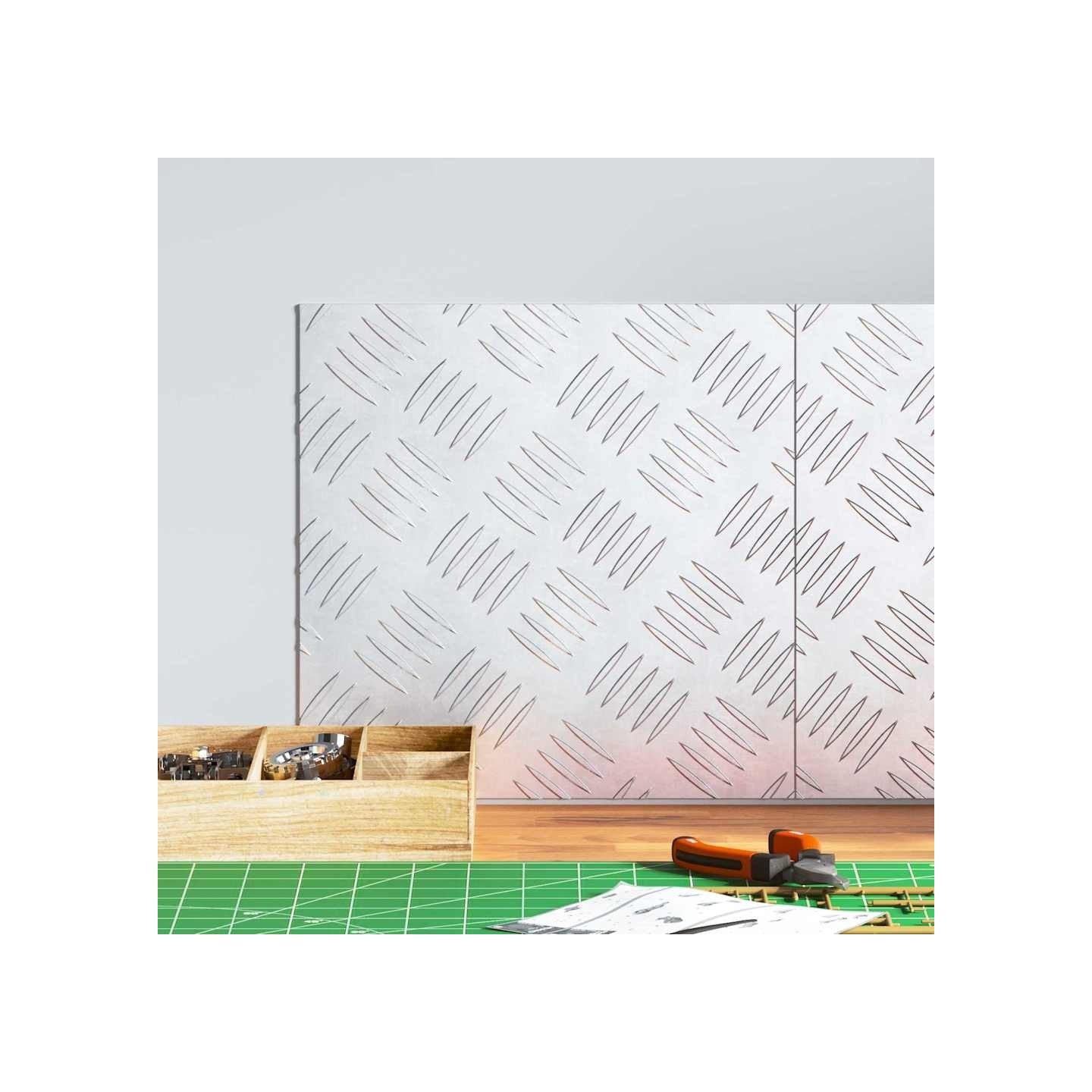 Nez de marche 2 pc 30 x 30 cm Argenté Aluminium Carré
