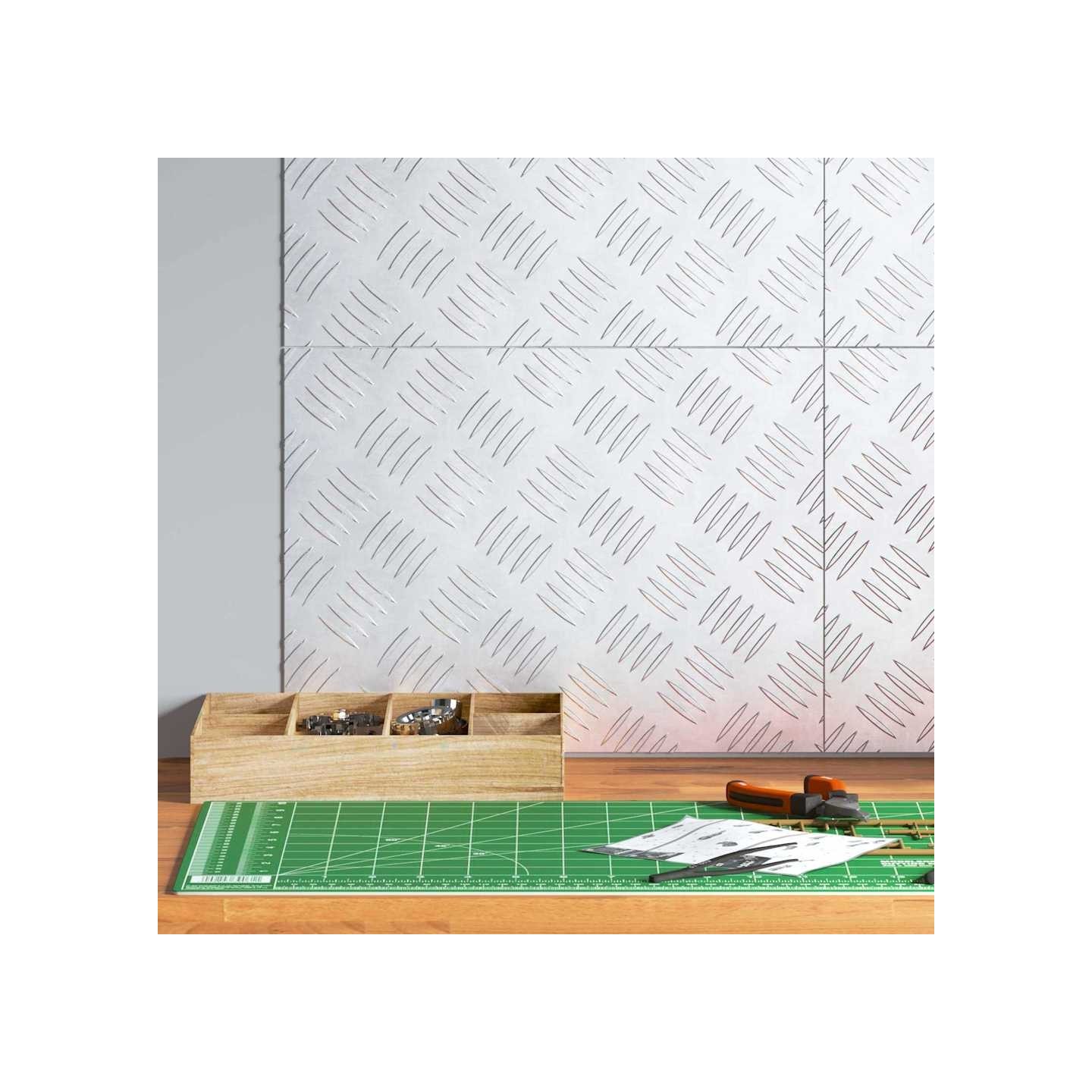 Nez de marche 4 pc 40 x 30 cm Argenté Aluminium Rectangulaire