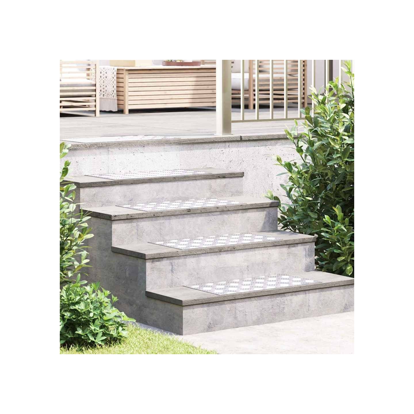 Nez de marche 4 pc 60 x 30 cm Argenté Aluminium Rectangulaire