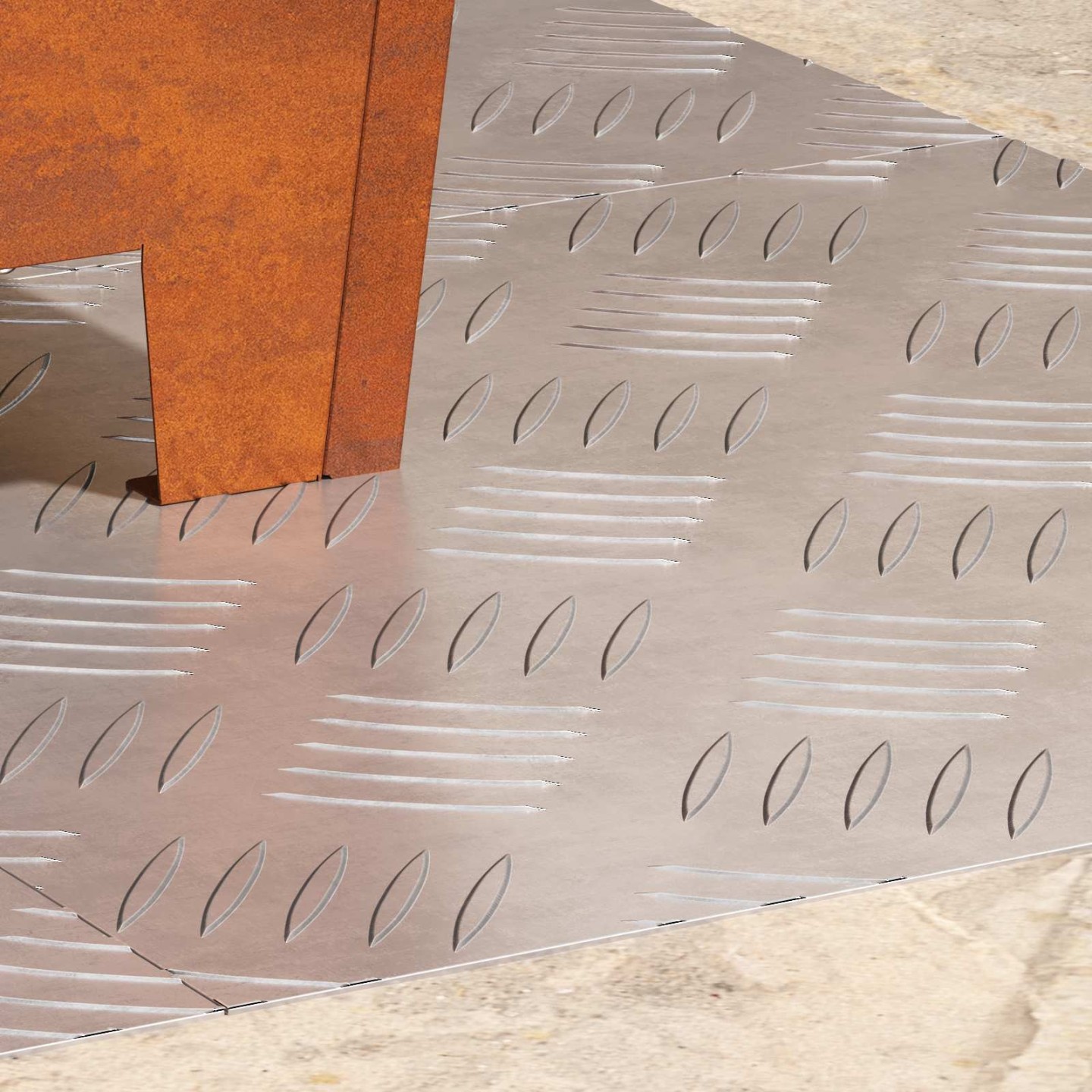 Nez de marche 4 pc 40 x 40 cm Argenté Aluminium Carré